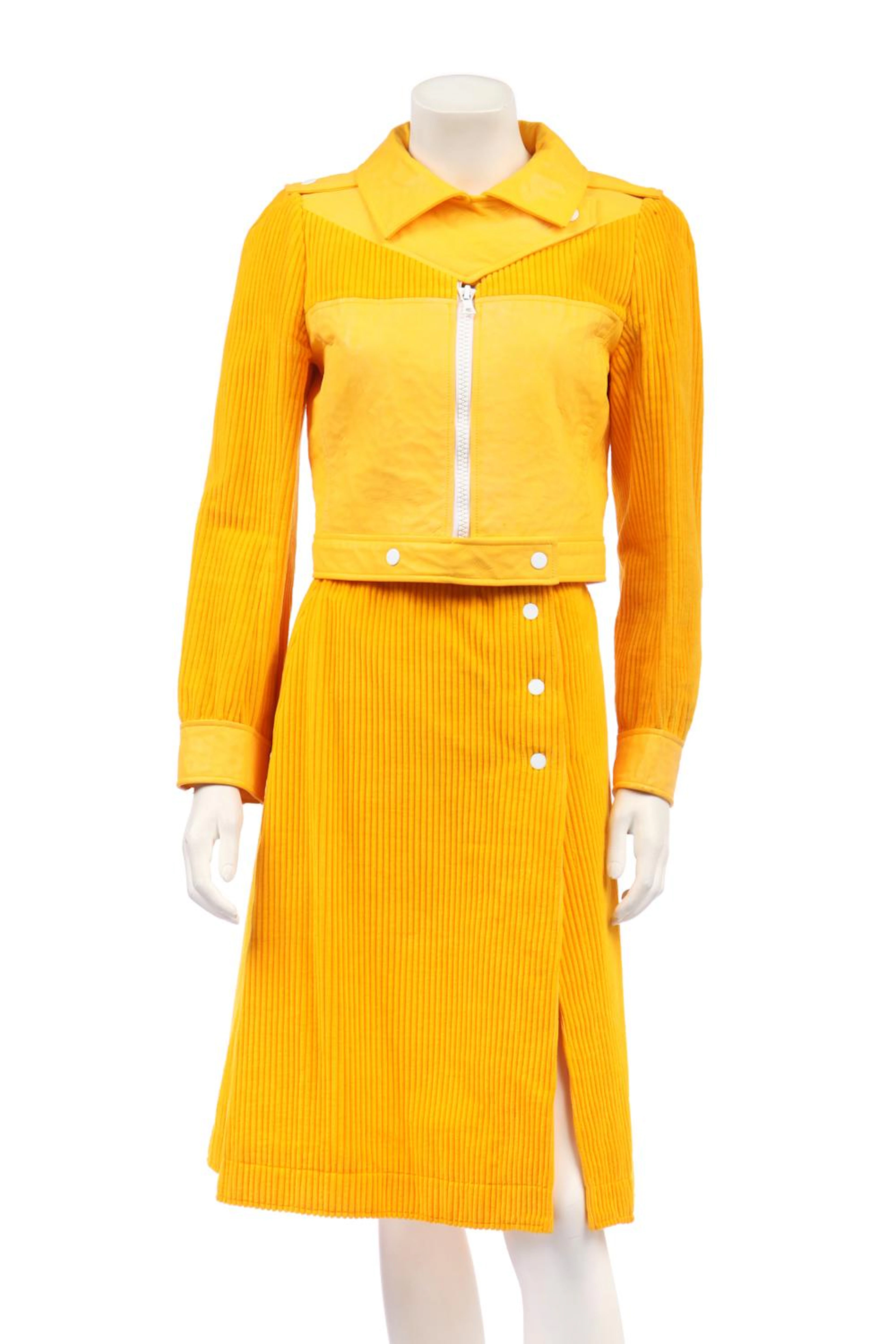 A Courrèges elephant needlecord suit, 1970s,