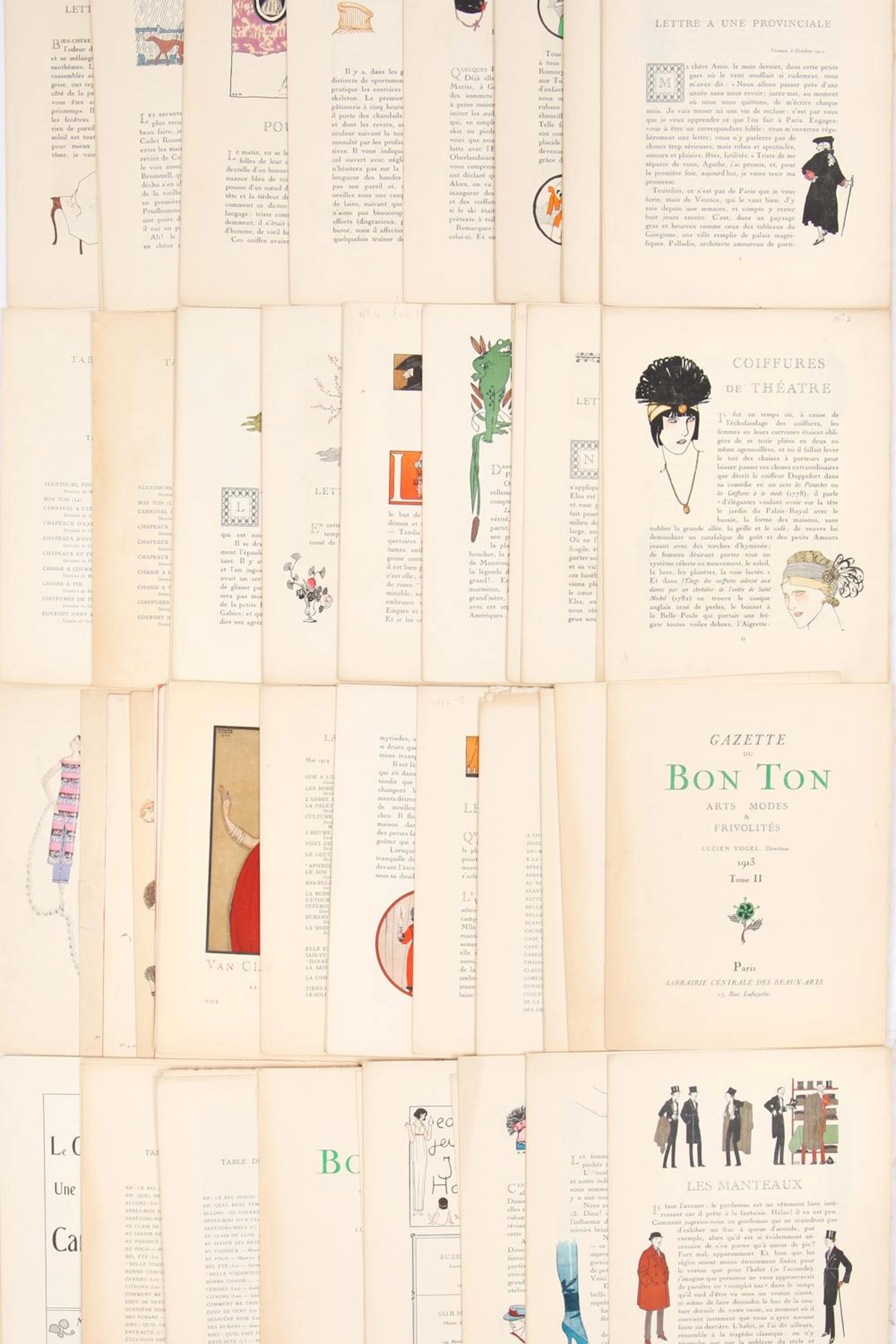 A group of Gazette du Bon Ton fashion plates, mainly 1912-13,