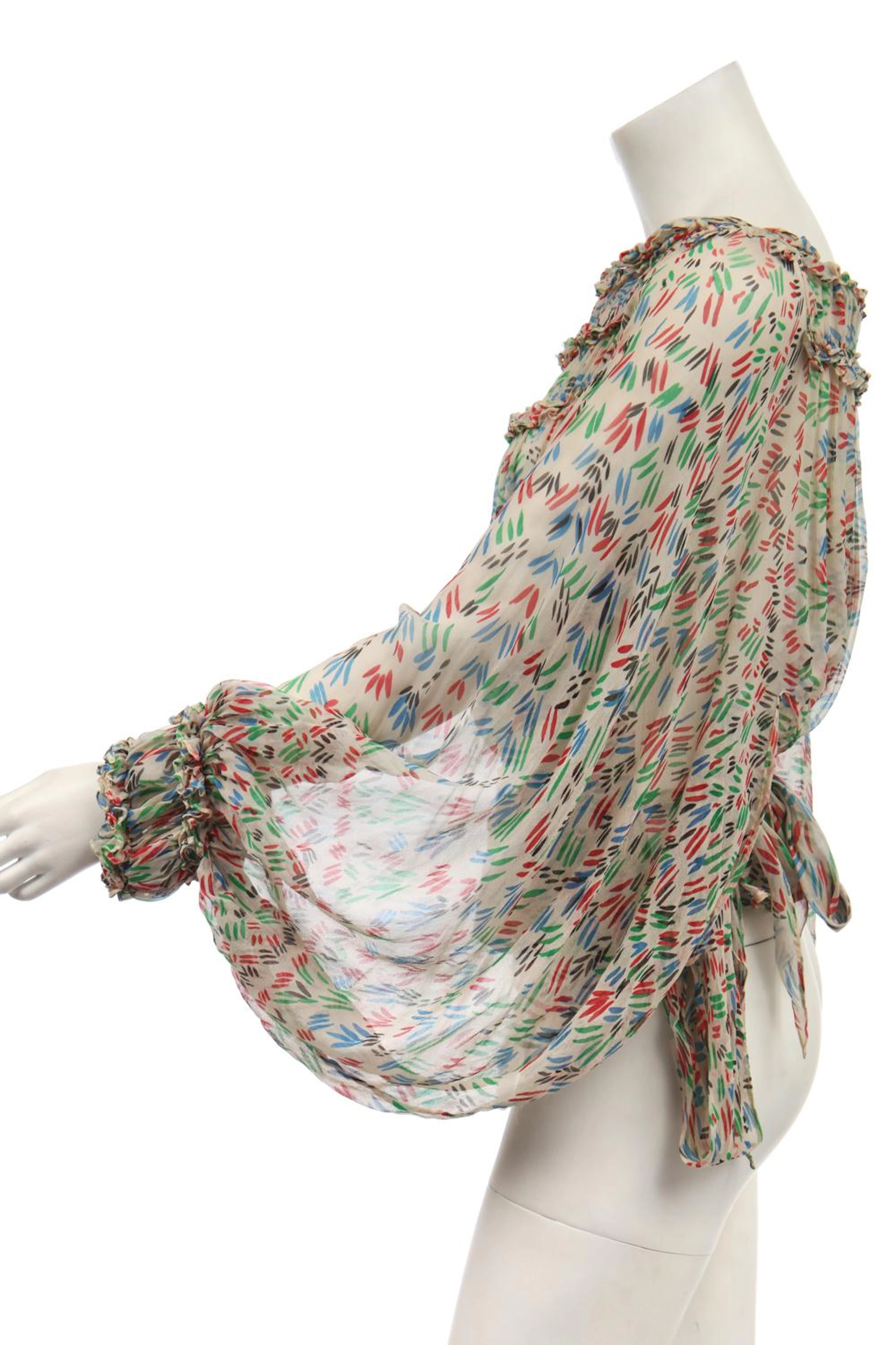 An Ossie Clark/Celia Birtwell for Quorum 'Pointillism' print chiffon blouse