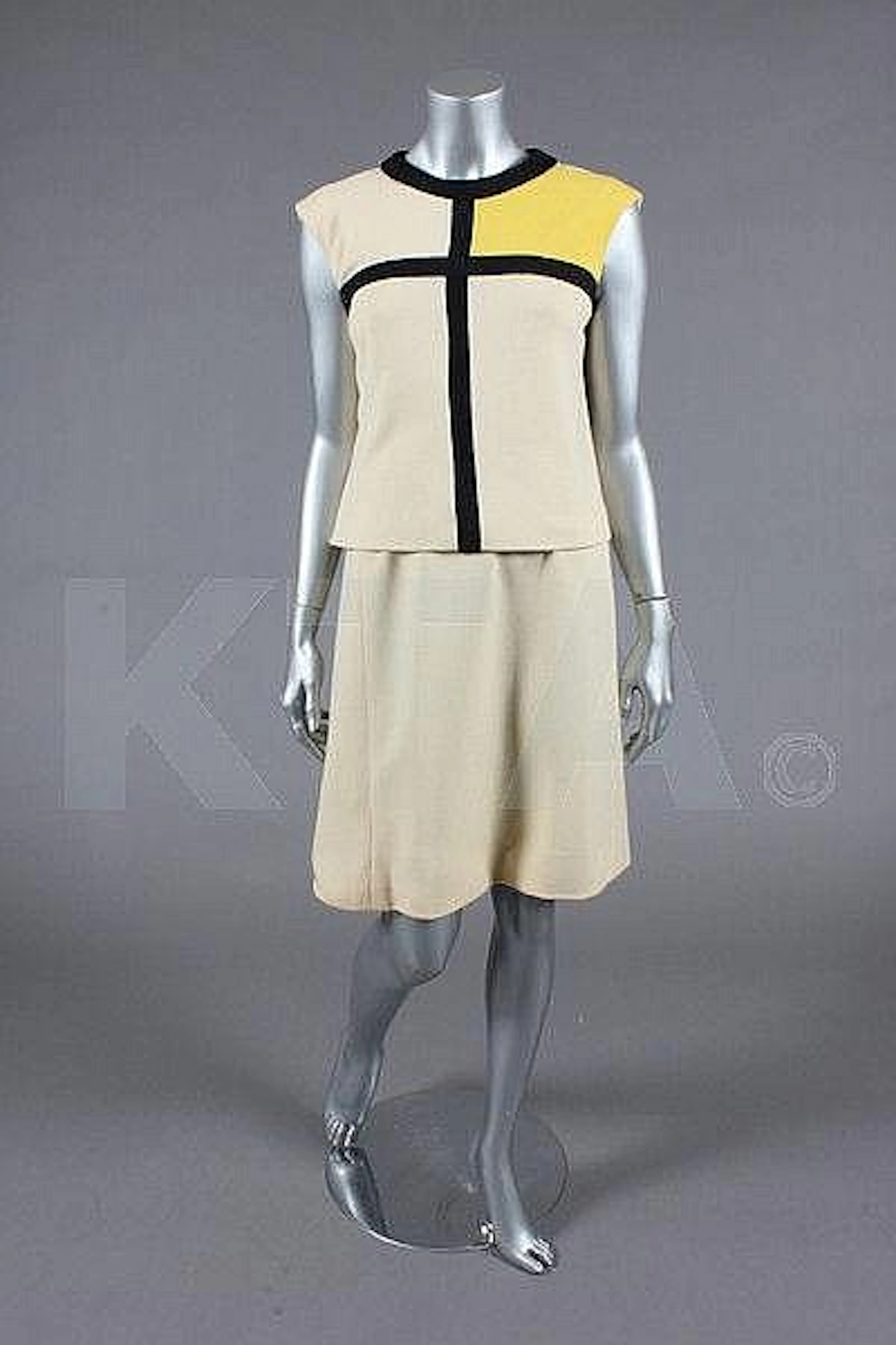 A Schrader knits 'Mondrian' style ensemble,
