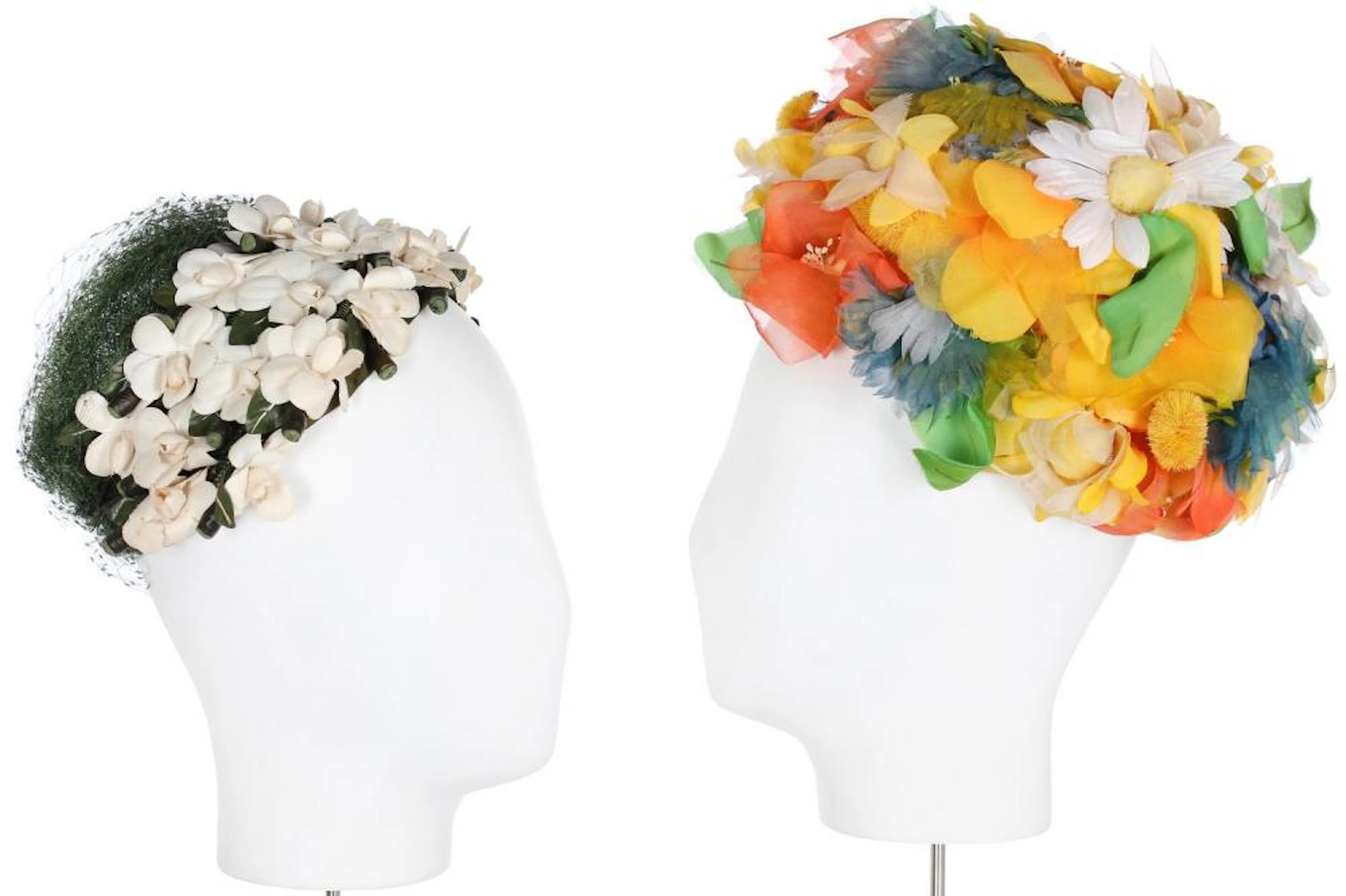 Three Schiaparelli hats, late 1950s-1960s,