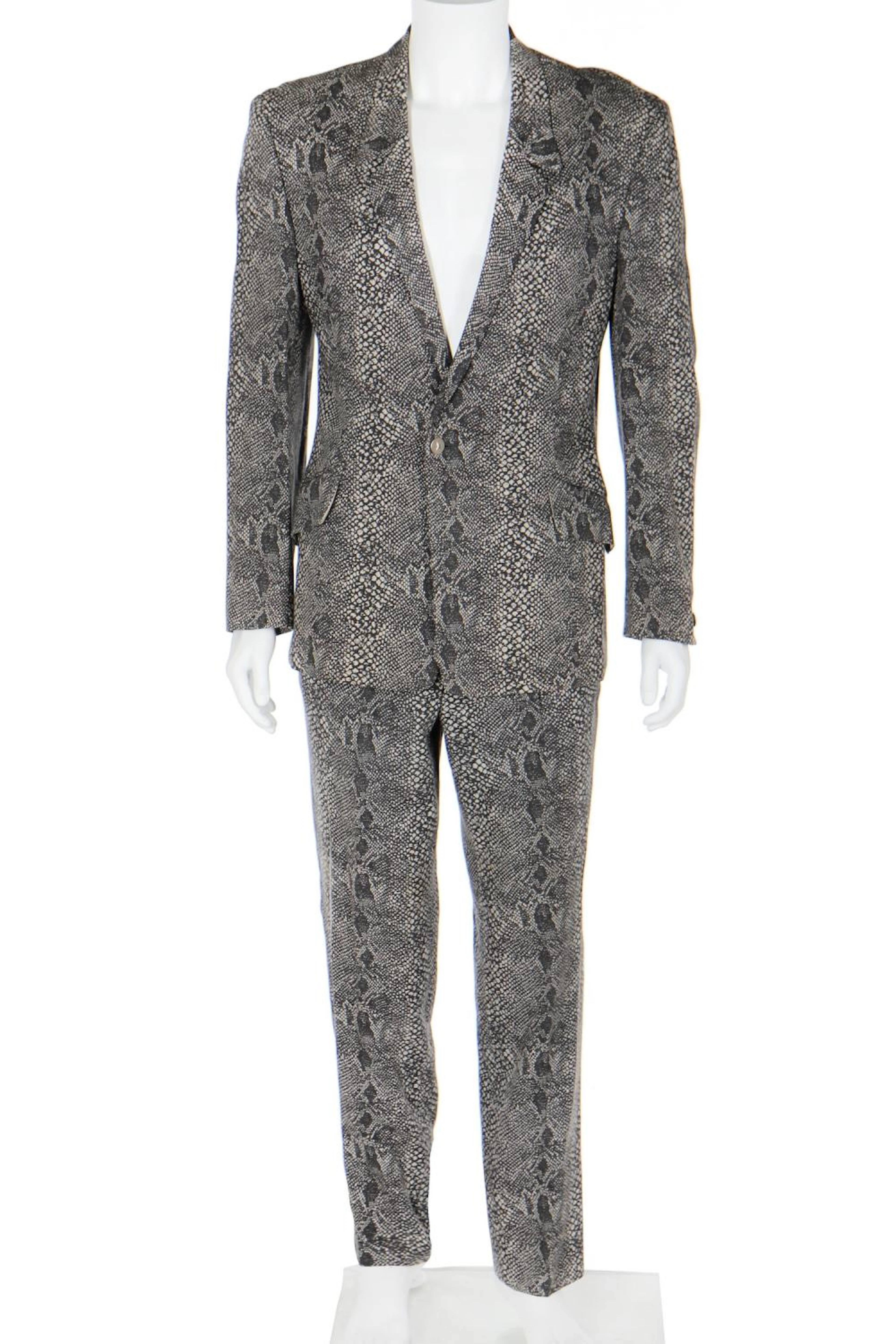 A rare Thierry Mugler men's snakeskin-printed wool-crêpe suit, early 1990s,