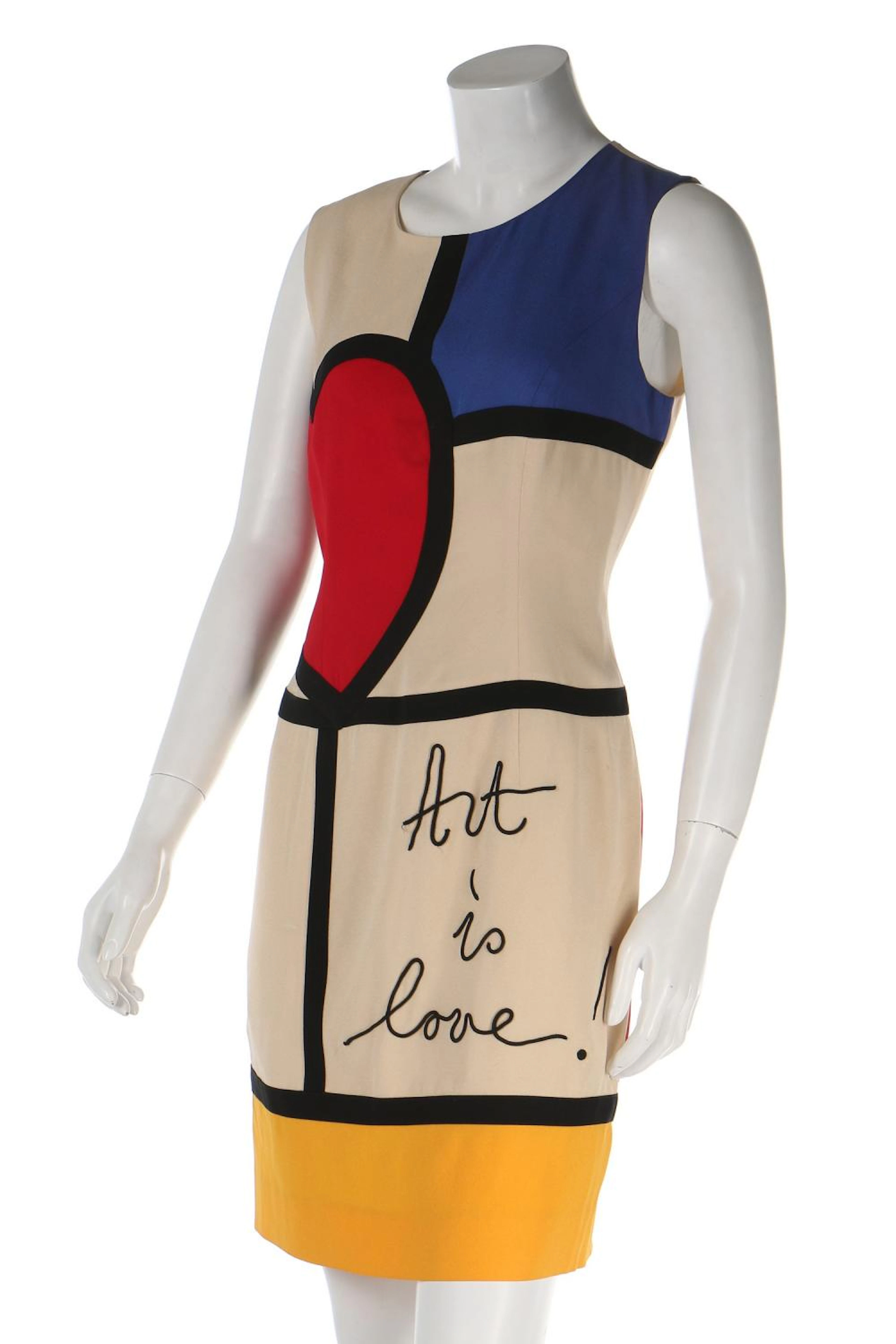 A Moschino 'Mondrian' rayon-blend crêpe dress, 1990s, 'Cheap and Chic' labe