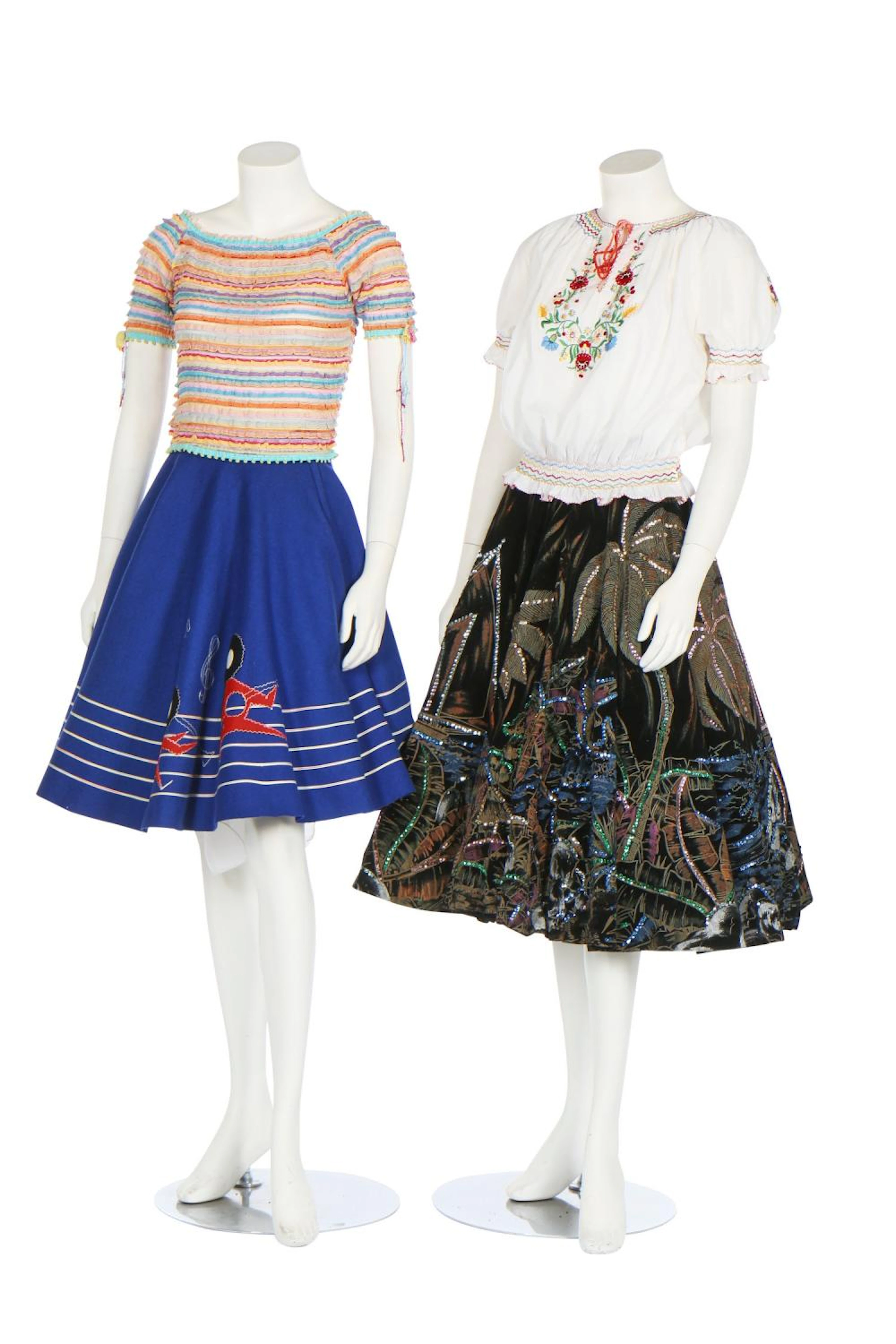 A large group of summer fashions, mainly 1950s
