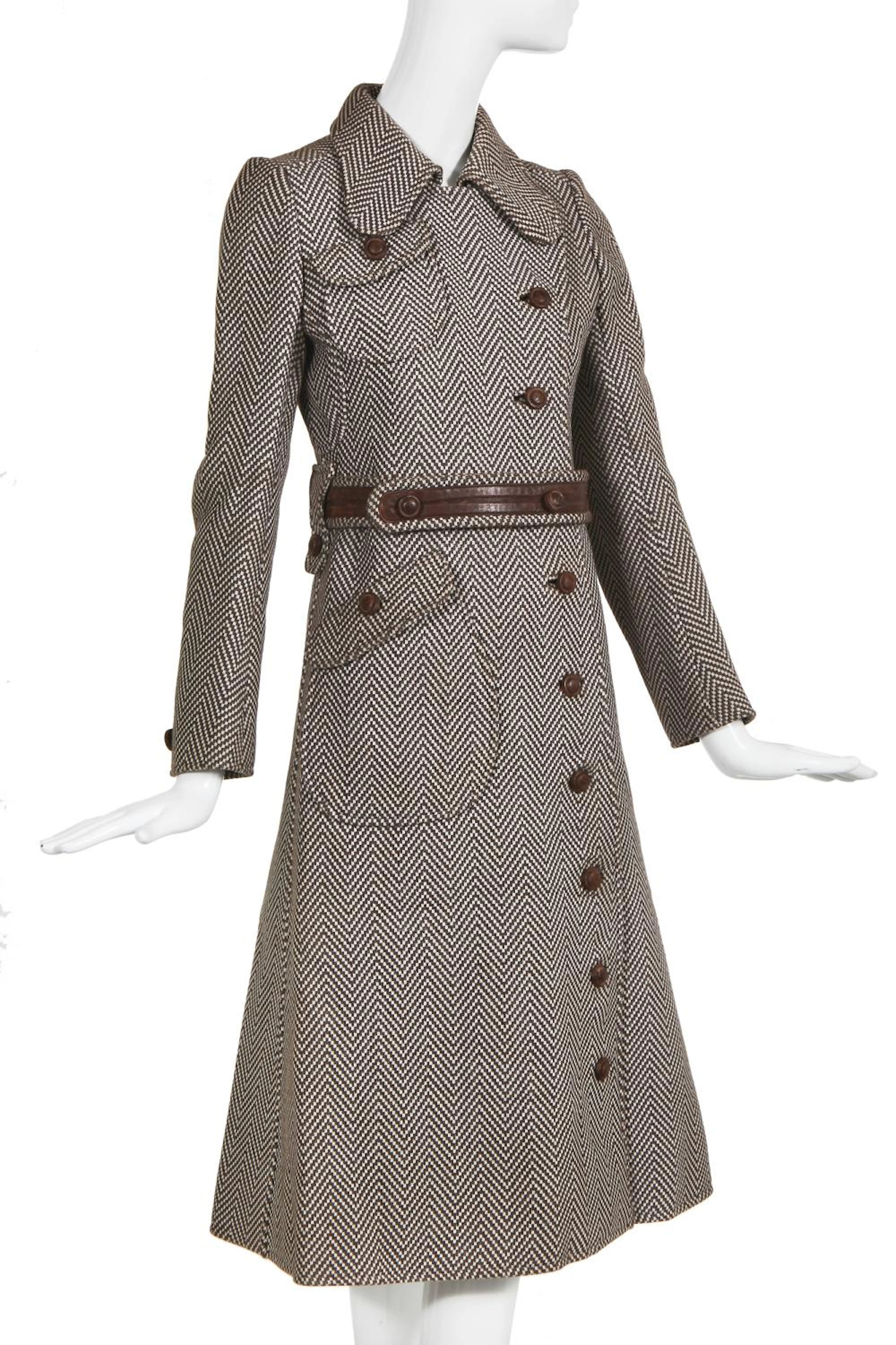 An André Courrèges chevron weave coat, circa 1969