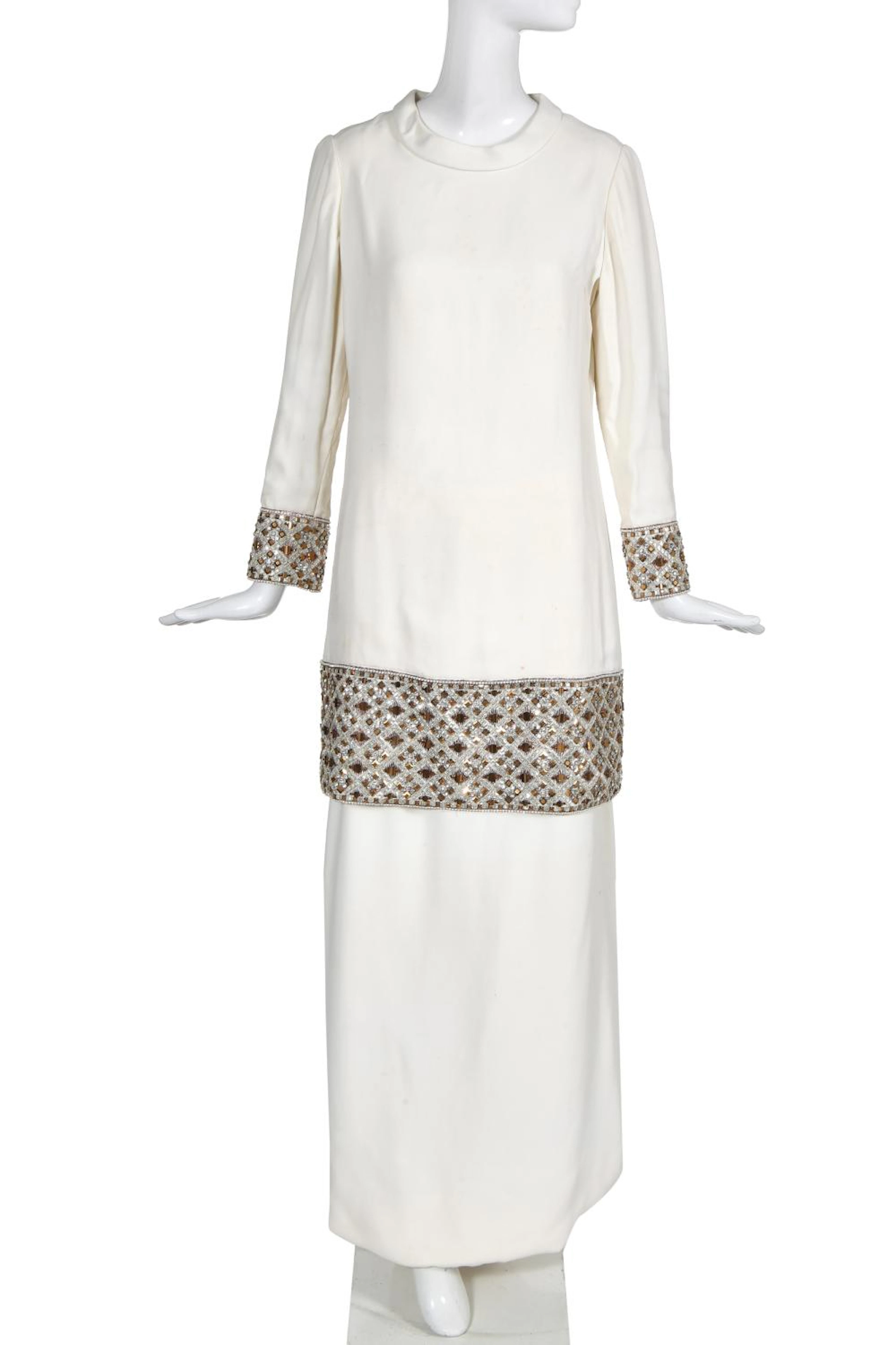 A Christian Dior by Marc Bohan ivory crêpe evening ensemble, circa 1969