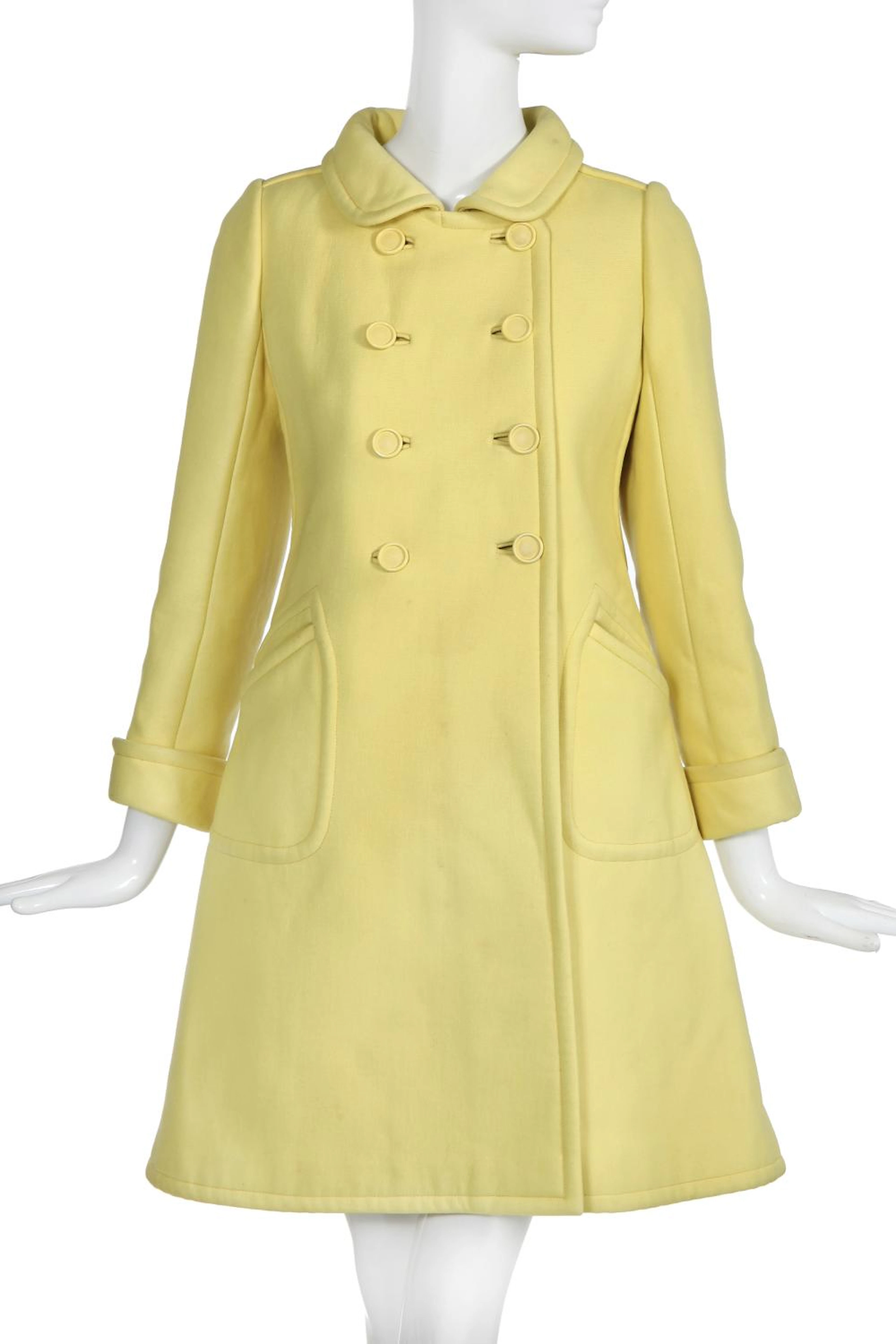 An André Courrèges lemon yellow coat, circa 1967