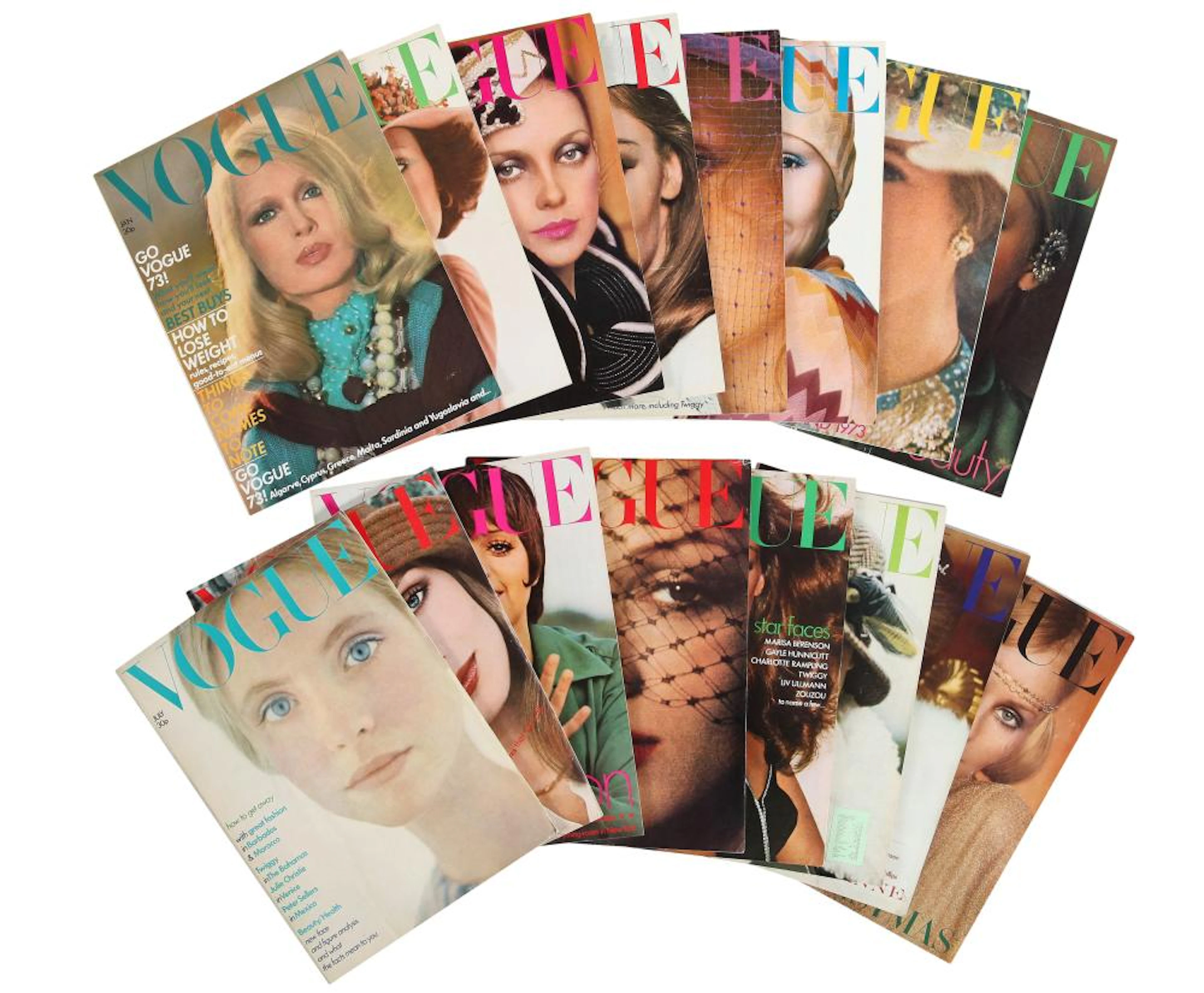 British Vogue, 1973, complete run,