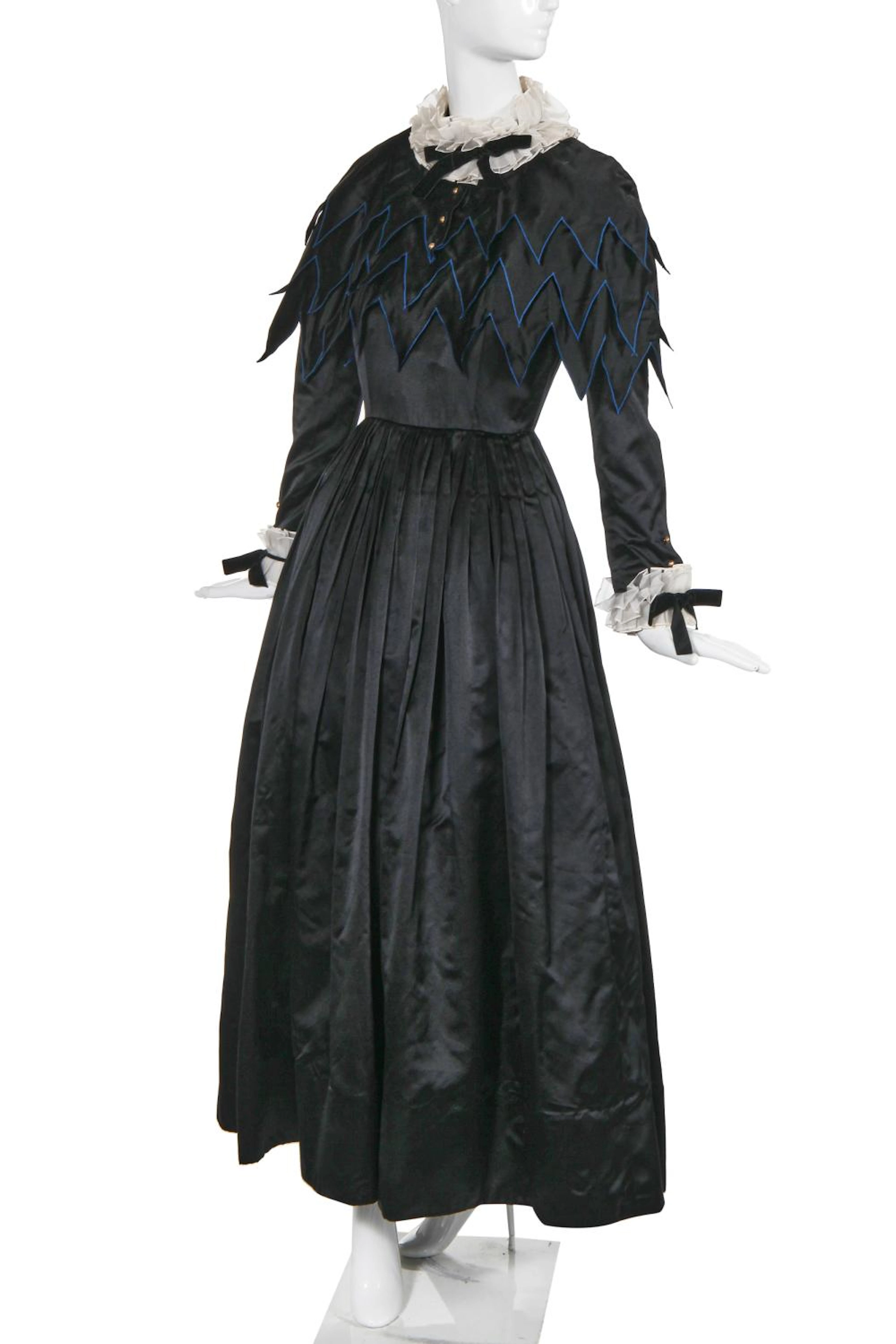 A Chanel by Lagerfeld black silk historicist evening gown, Autumn-Winter 1984-85