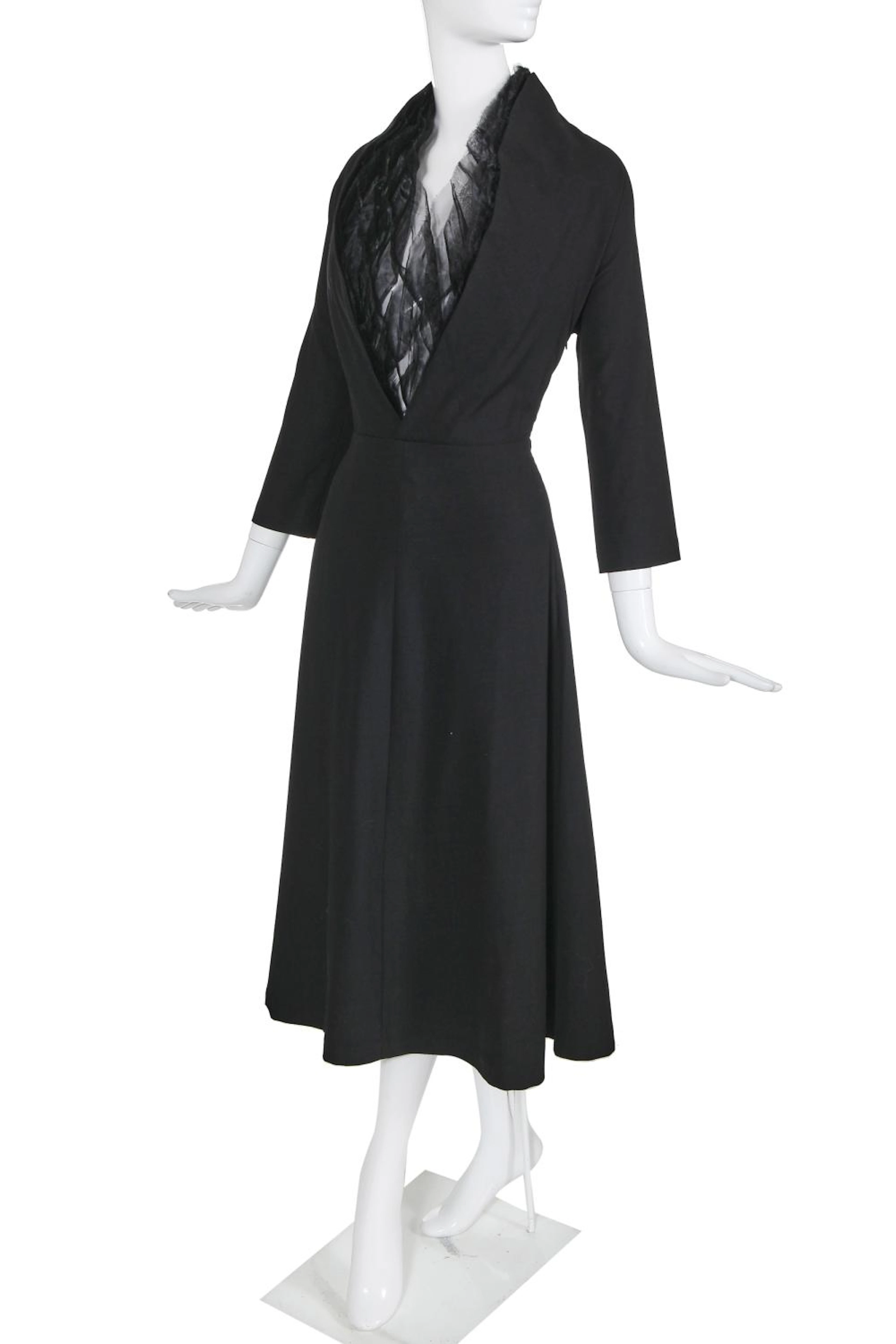 A Junya Watanabe/Comme des Garçon black wool jersey dress