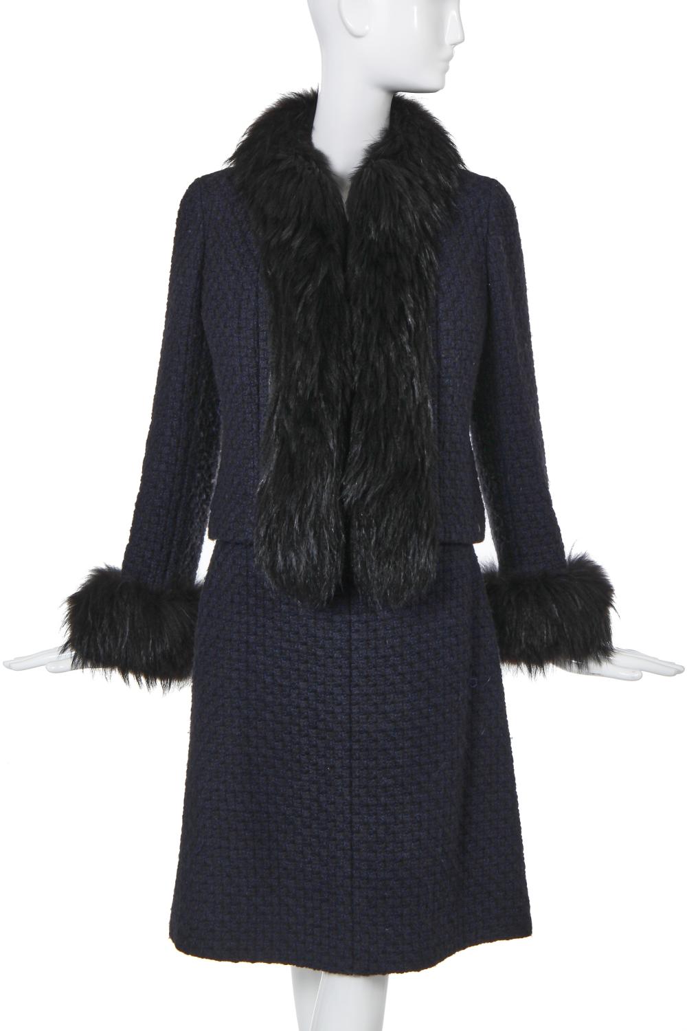 A fine Chanel ink-blue tweed suit, Autumn-Winter 2000-01