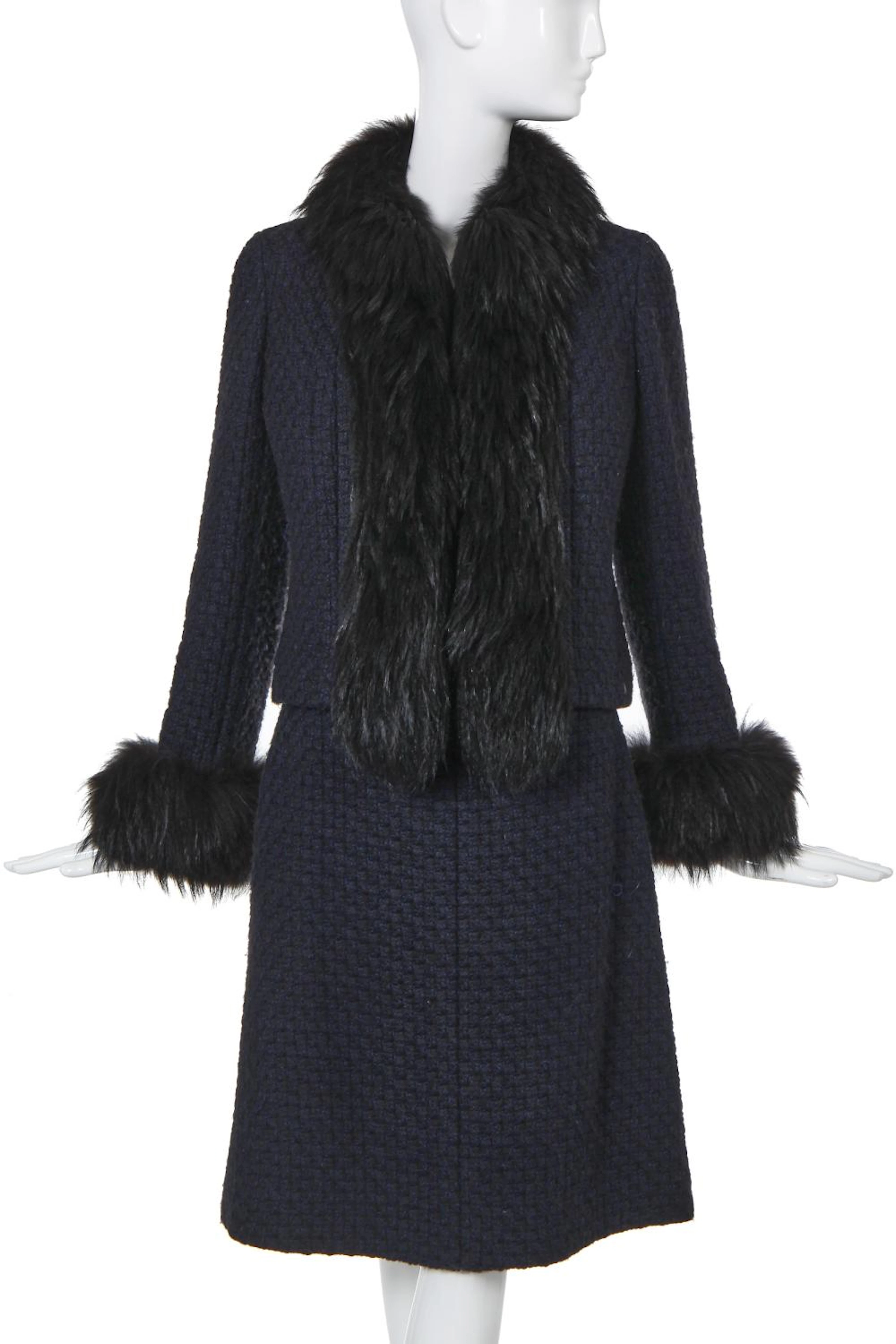 A fine Chanel ink-blue tweed suit, Autumn-Winter 2000-01