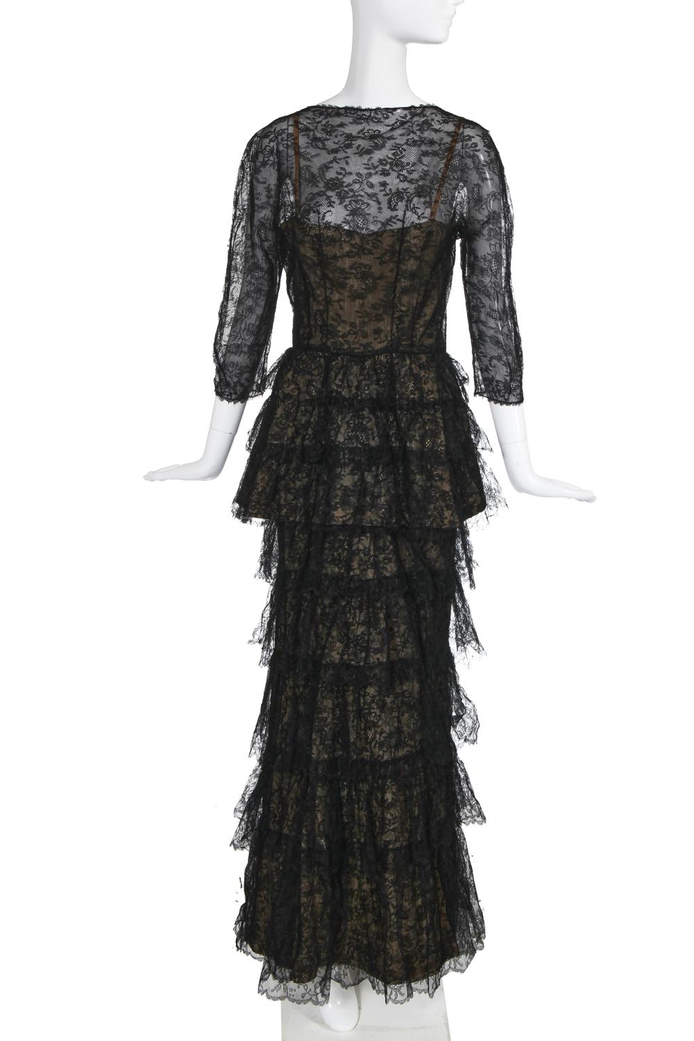 A Balenciaga couture Spanish-inspired lace dress, Spring-Summer 1950