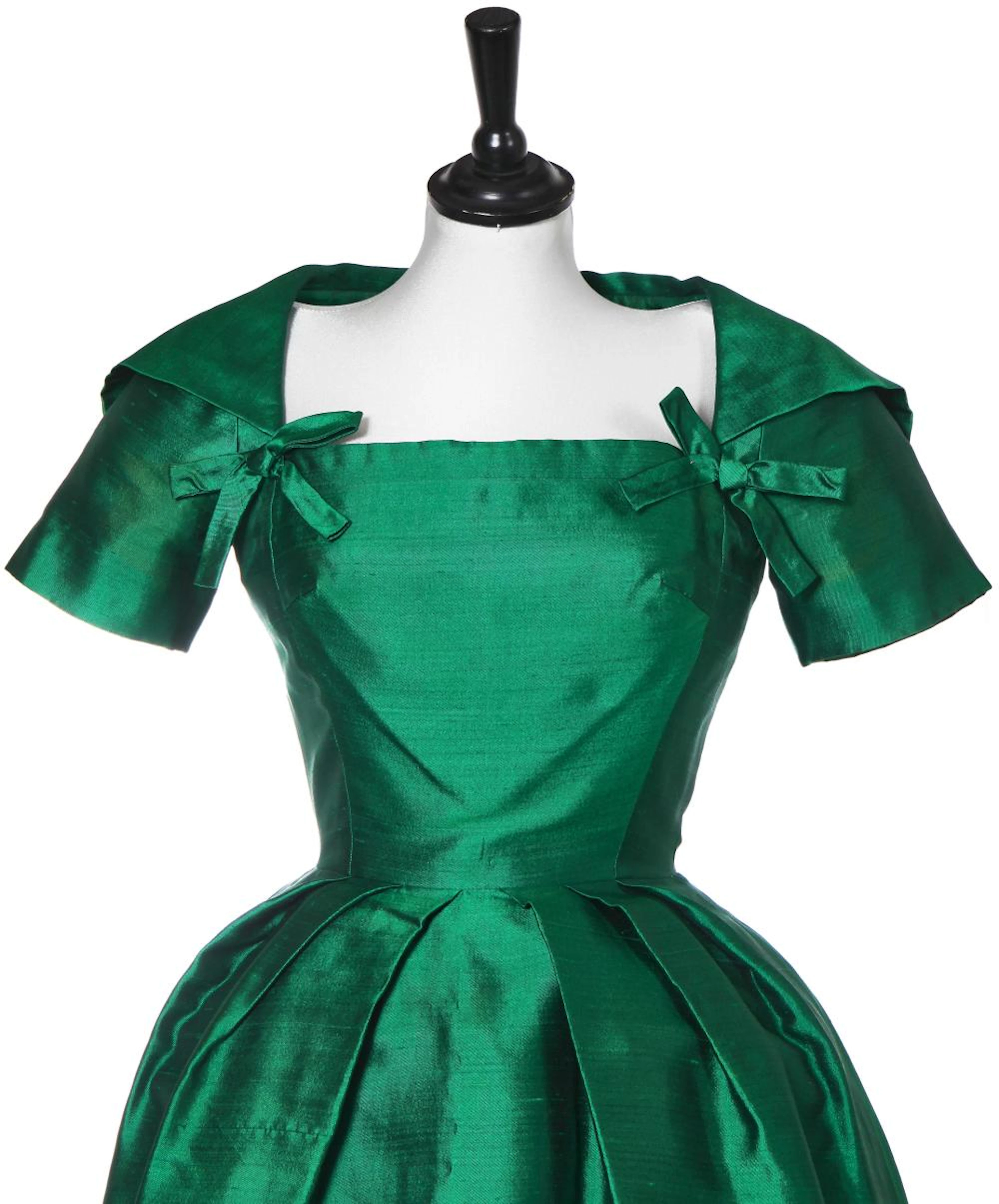 A Christian Dior emerald green shantung ziberline cocktail dress, circa 1958,