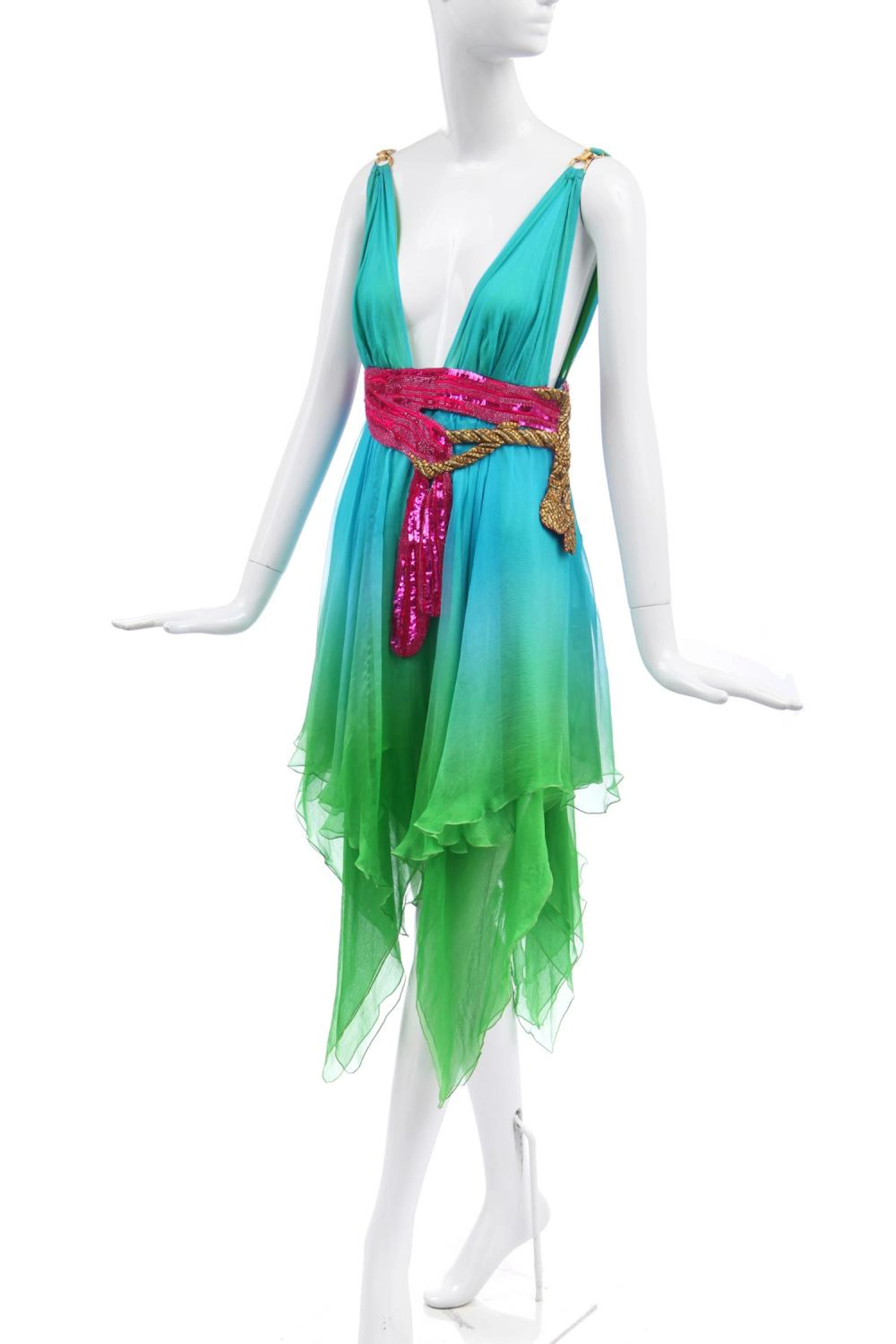 A Roberto Cavalli ombré chiffon cocktail dress, Spring-Summer 2006,