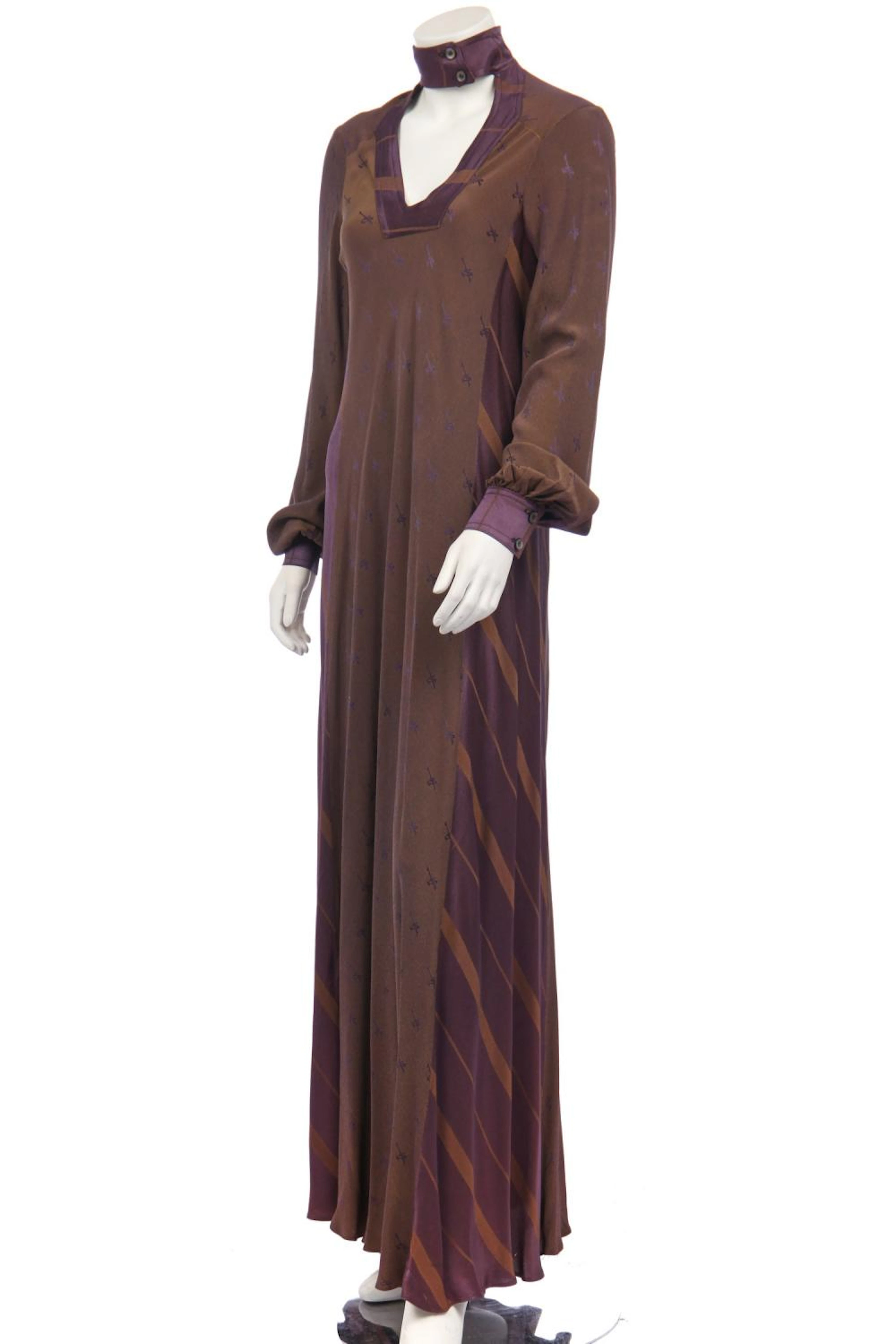 An Alice Pollock damask satin crêpe dress, 1971,