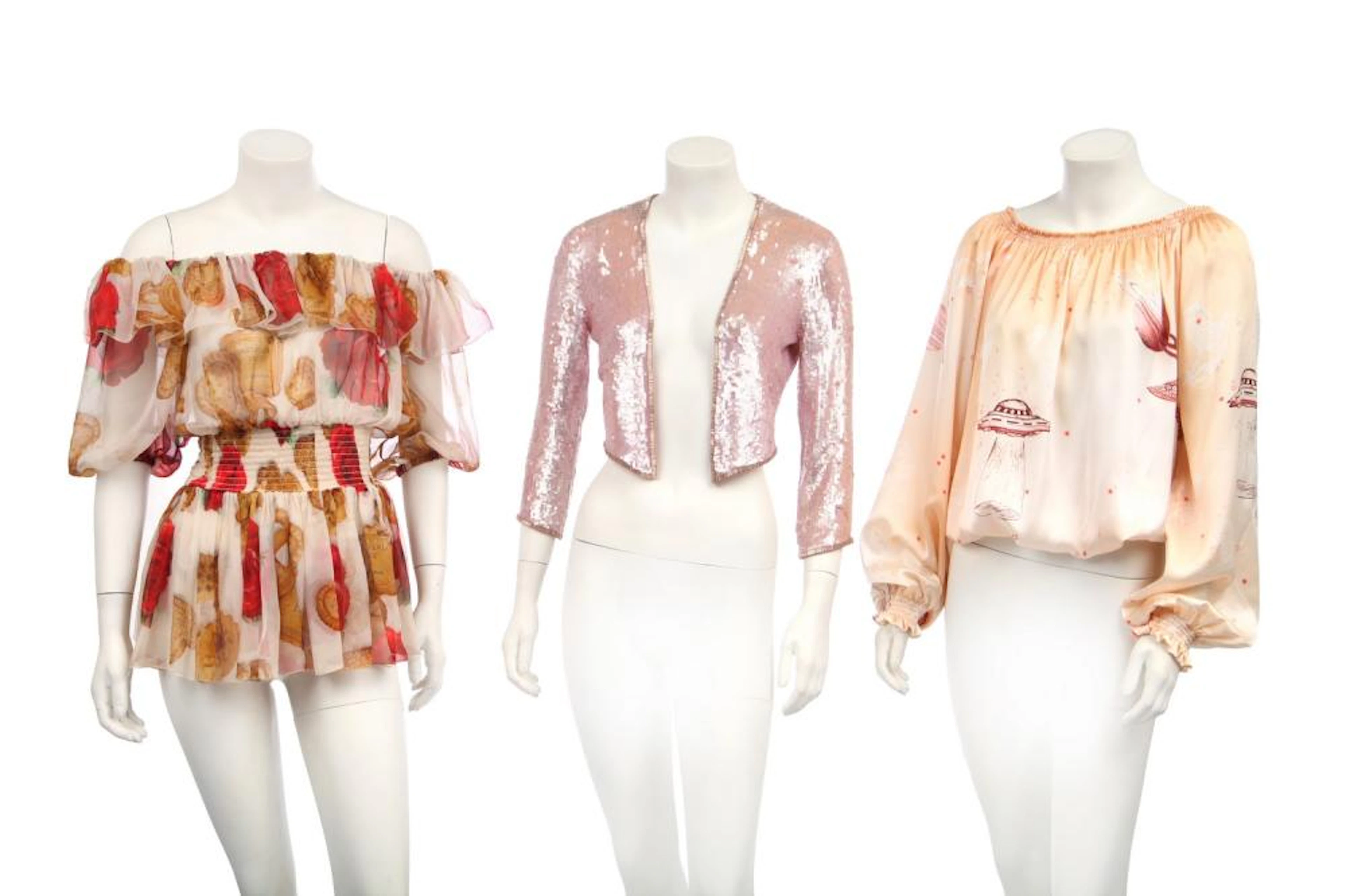 A group of mainly printed and silk designer fashion, moder
