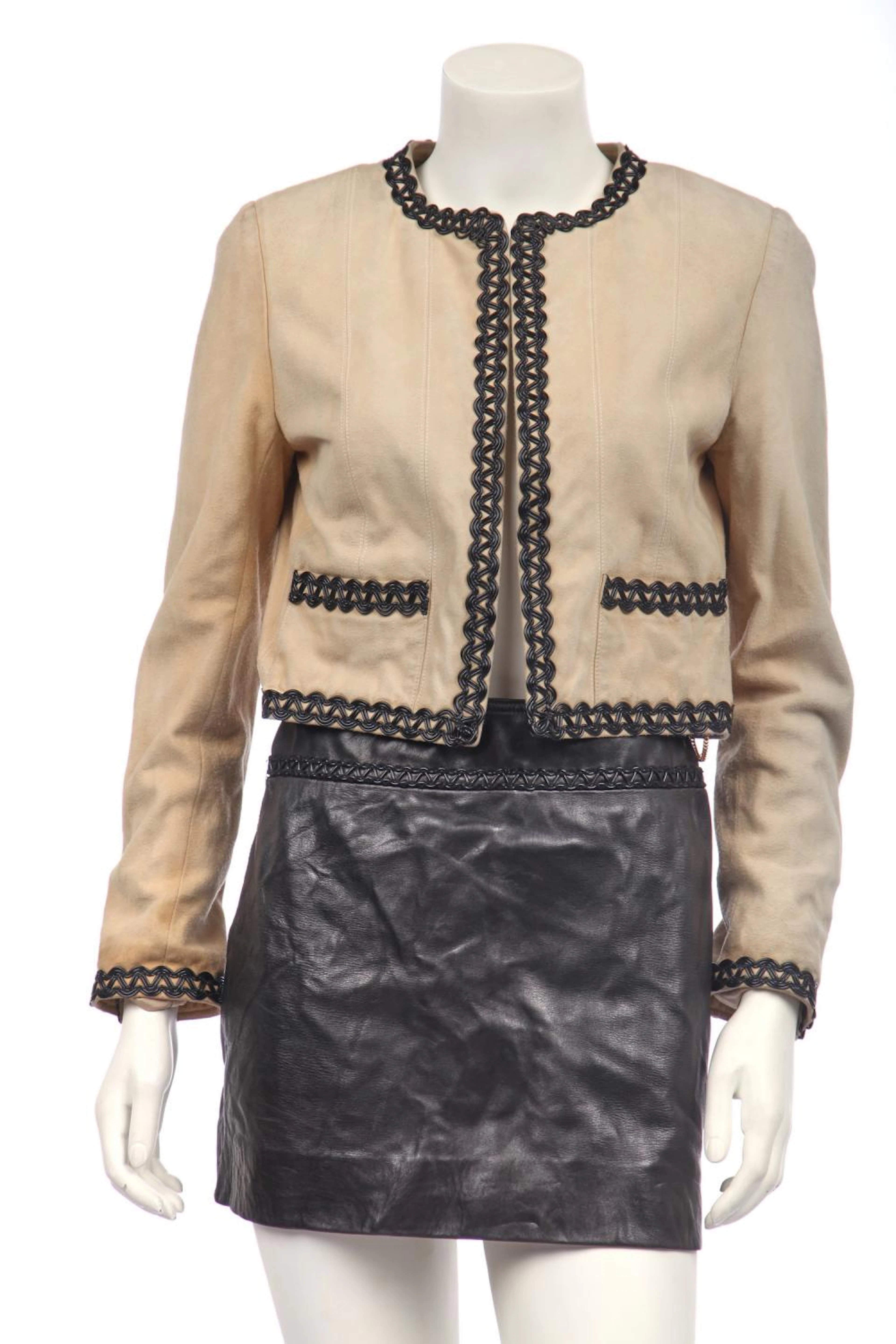 A Chanel suede and leather suit, Spring-Summer 1994