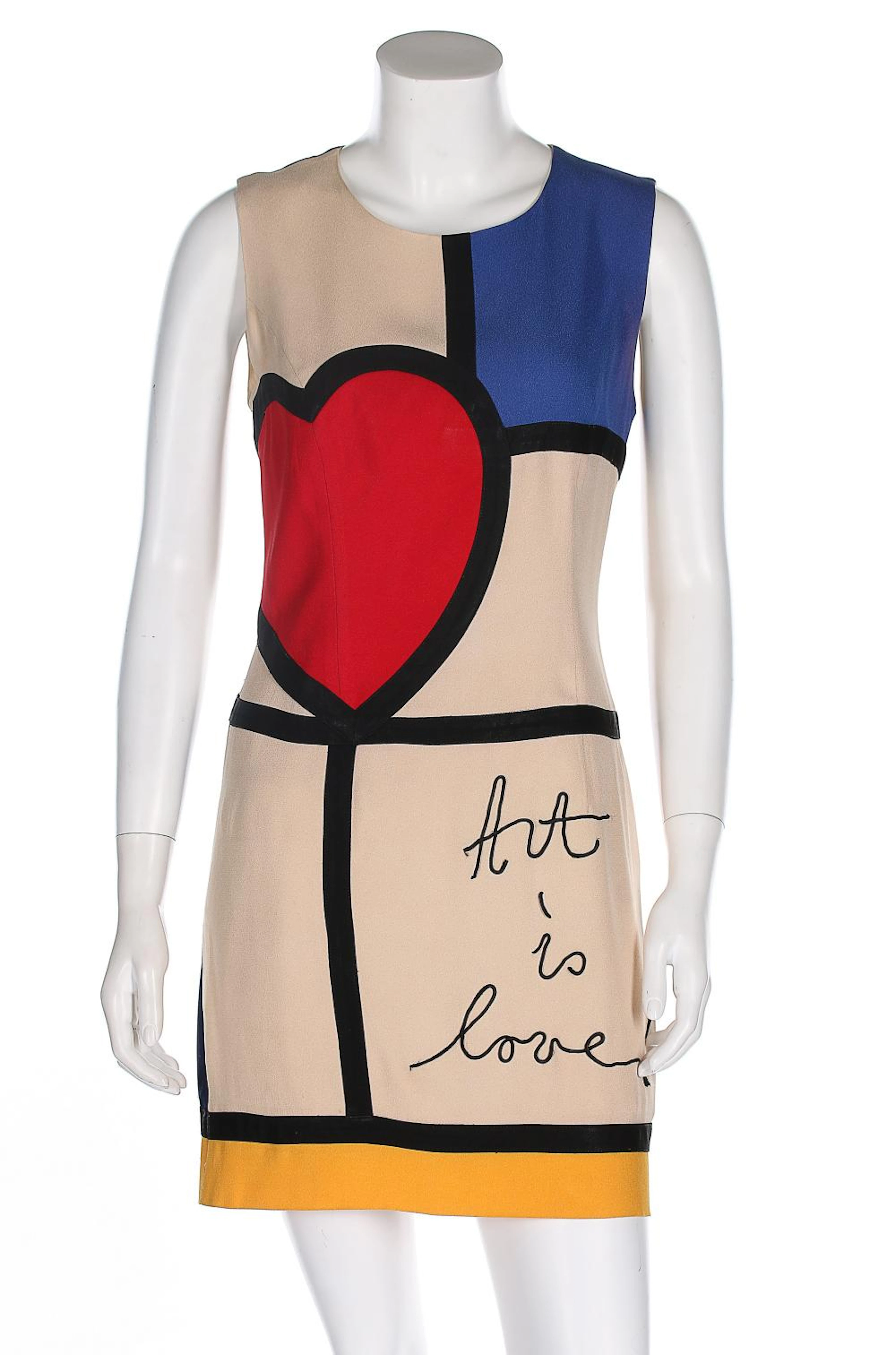 A Moschino 'Mondrian' rayon-blend crêpe dress, 1990s, 'Cheap and Chic' labe
