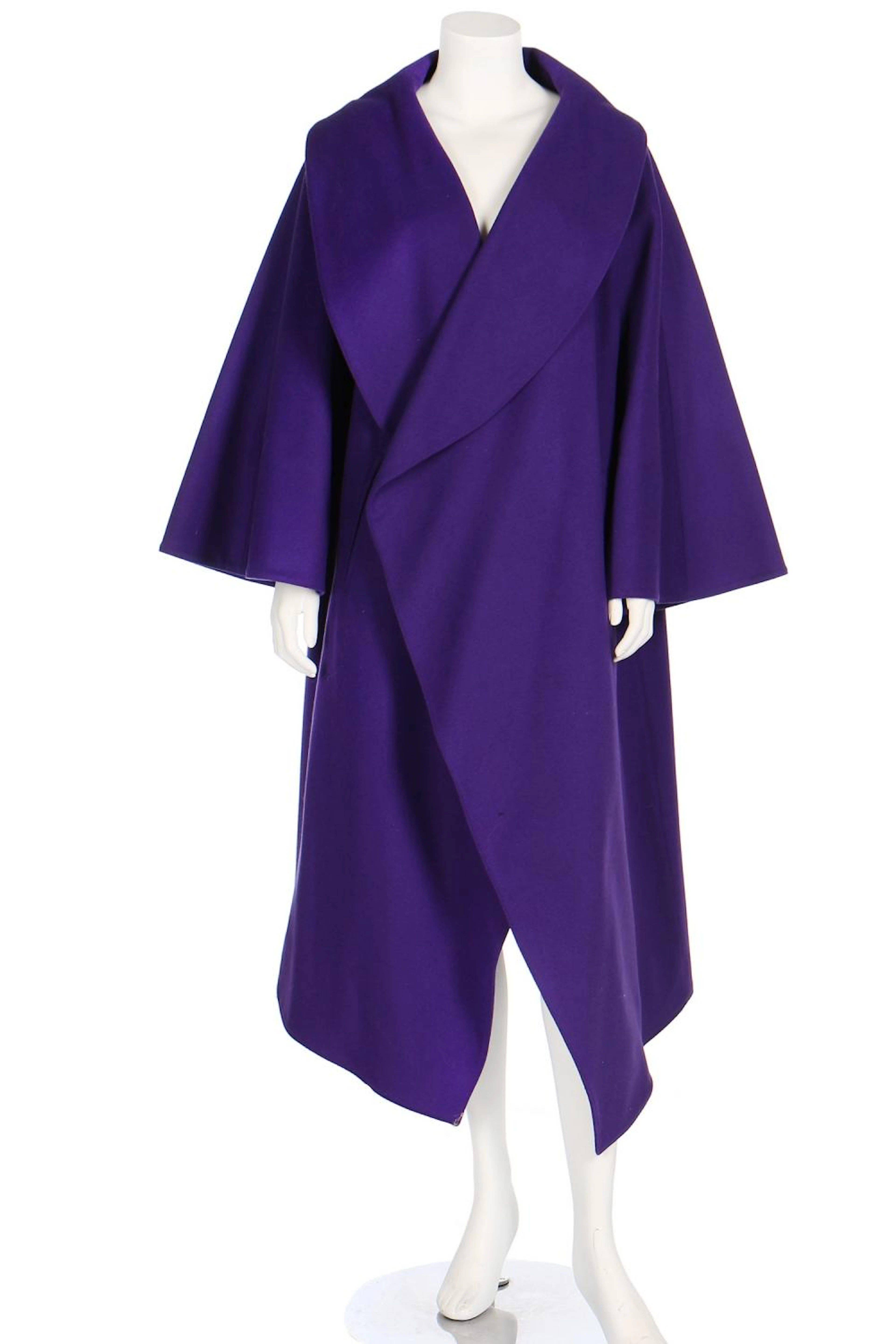 A Claude Montana purple wool coat, 1980s,