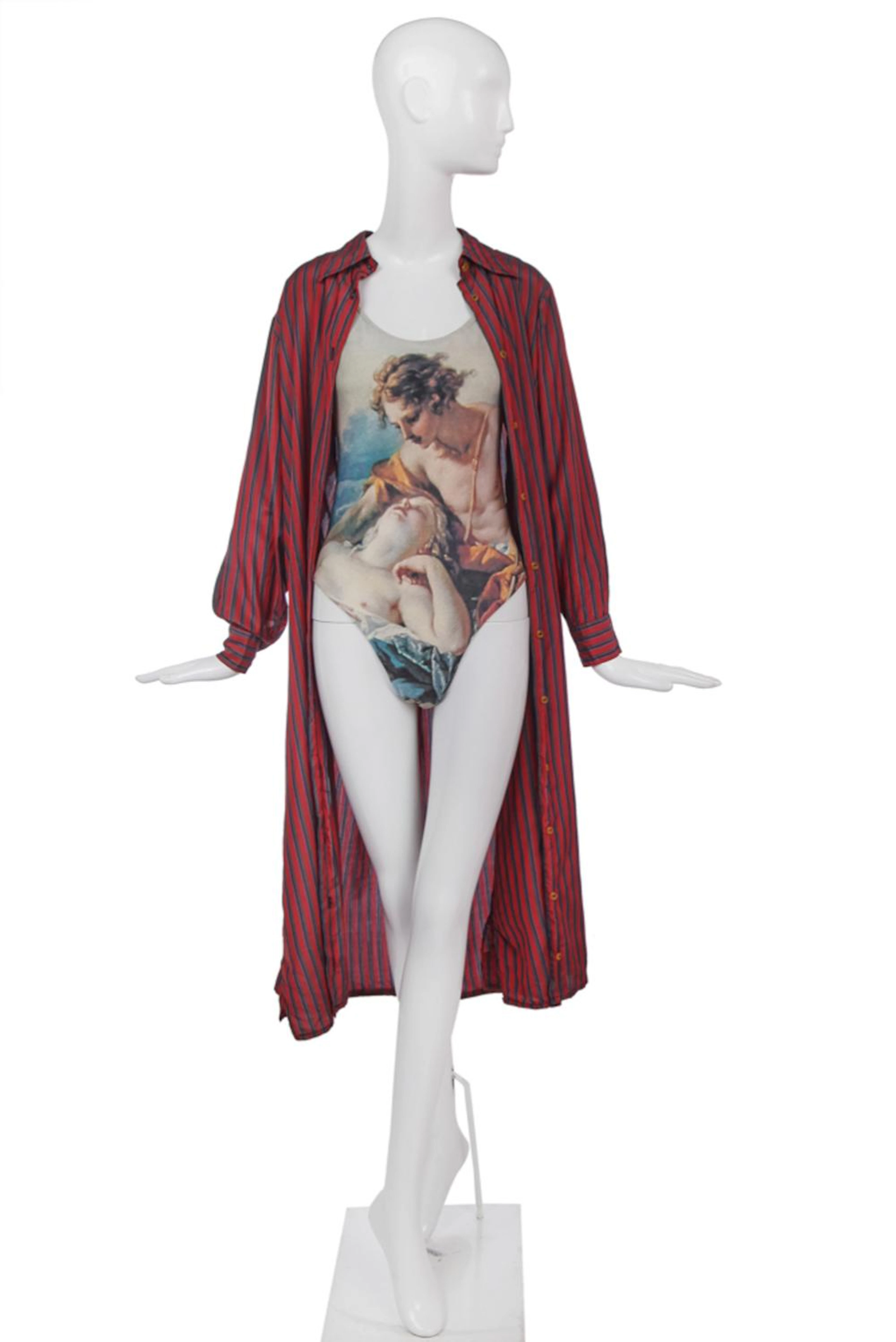 A Vivienne Westwood Boucher print swimsuit and striped shirt