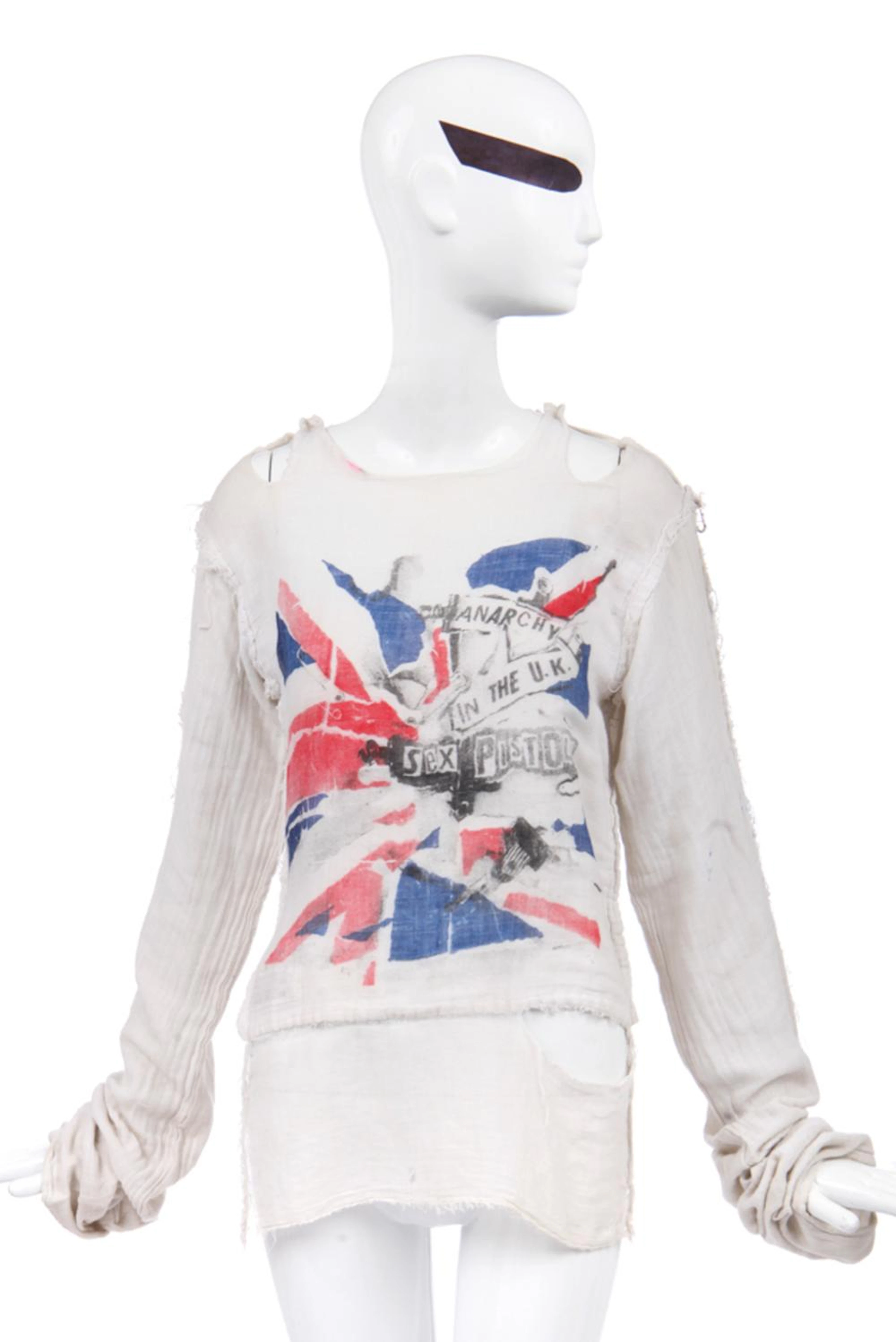 A Westwood/McLaren Seditionaries 'Anarchy' muslin bondage shirt, circa 1977,