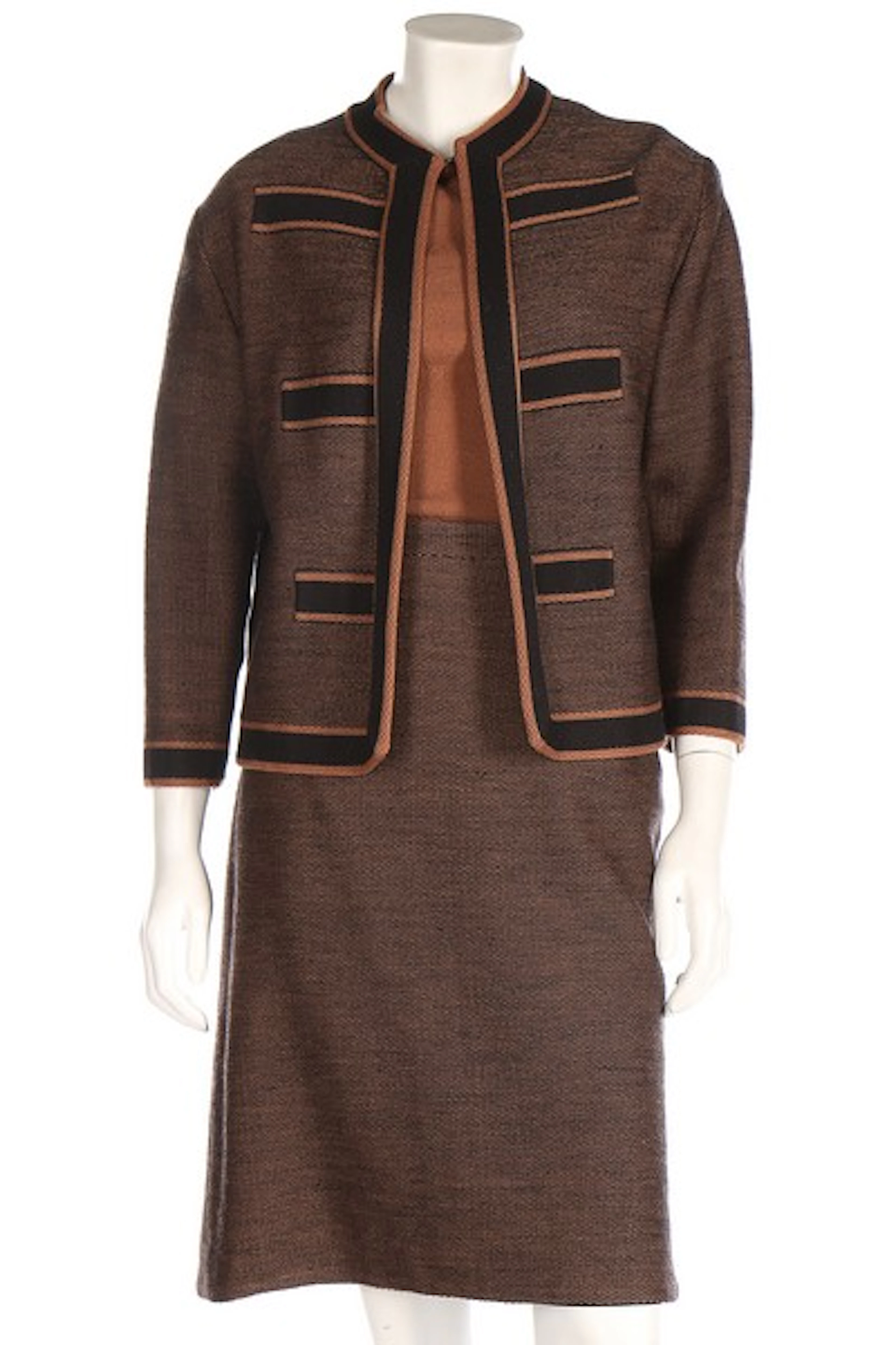 A Saks Fifth Avenue knitted wool suit, believed to have belonged to Jackie
