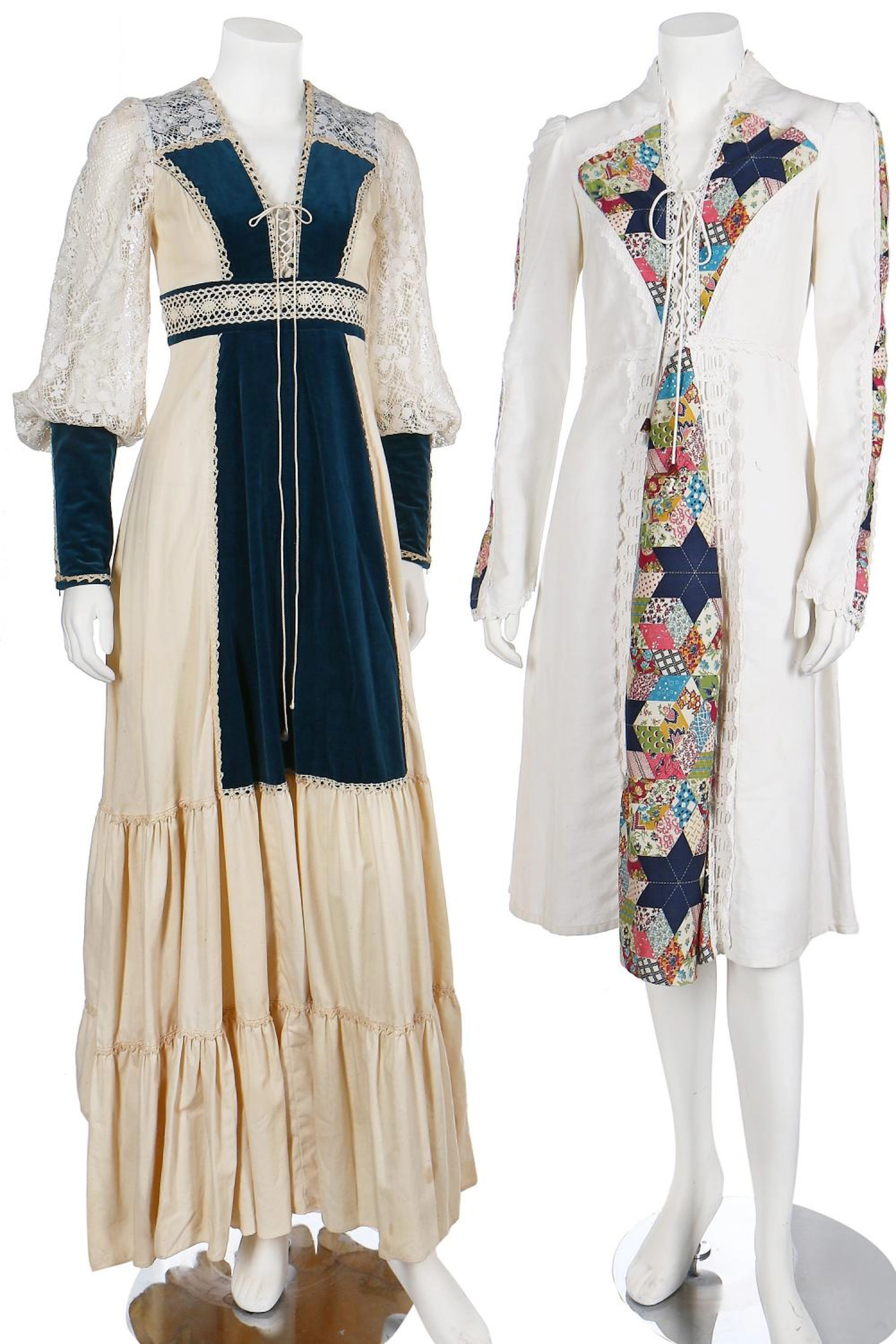 Six dresses, mainly of printed cotton, 1960s-70s,