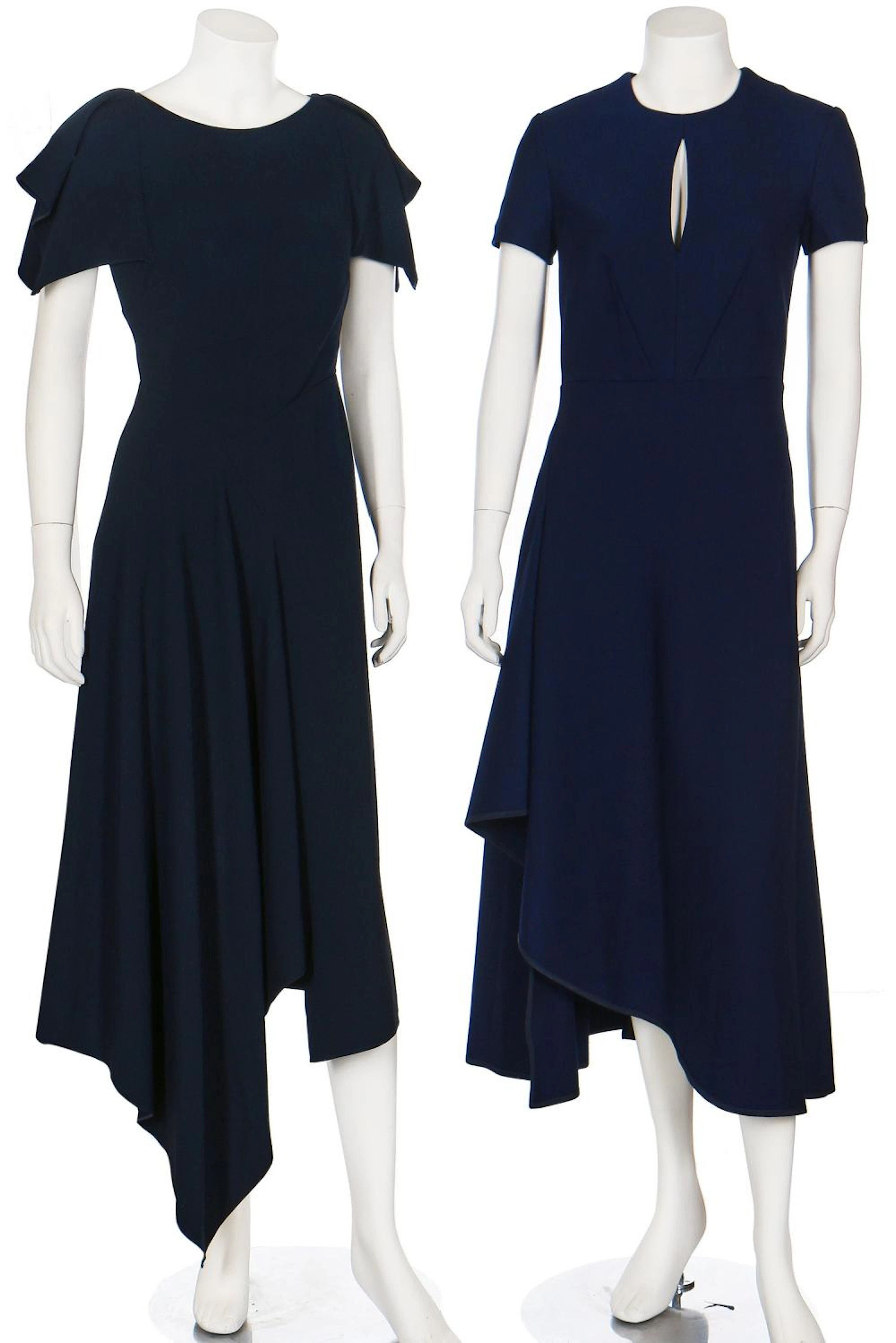 Four Roland Mouret navy-blue dresses, modern,