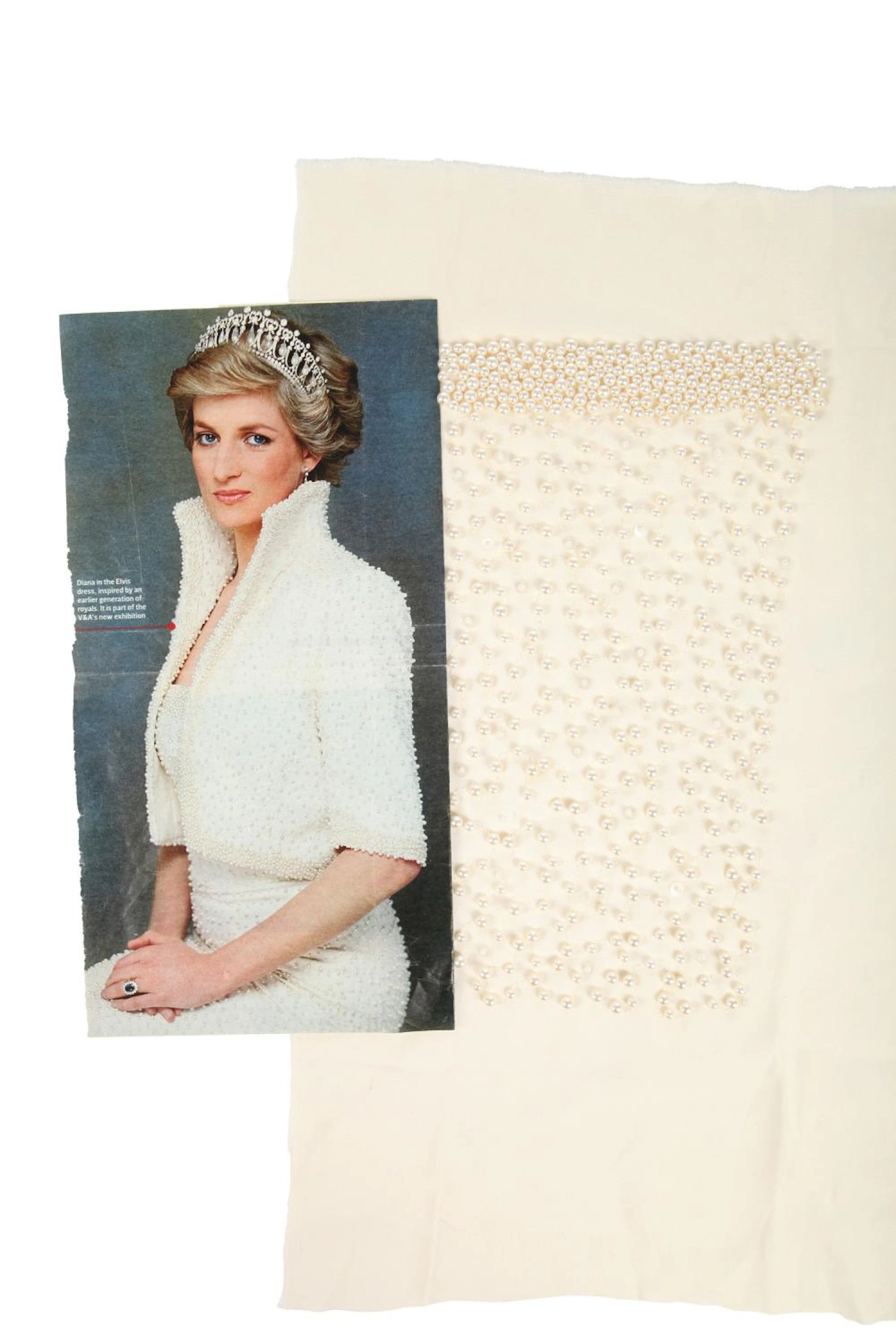 A group of embroidery samples and ephemera relating to Princess Diana