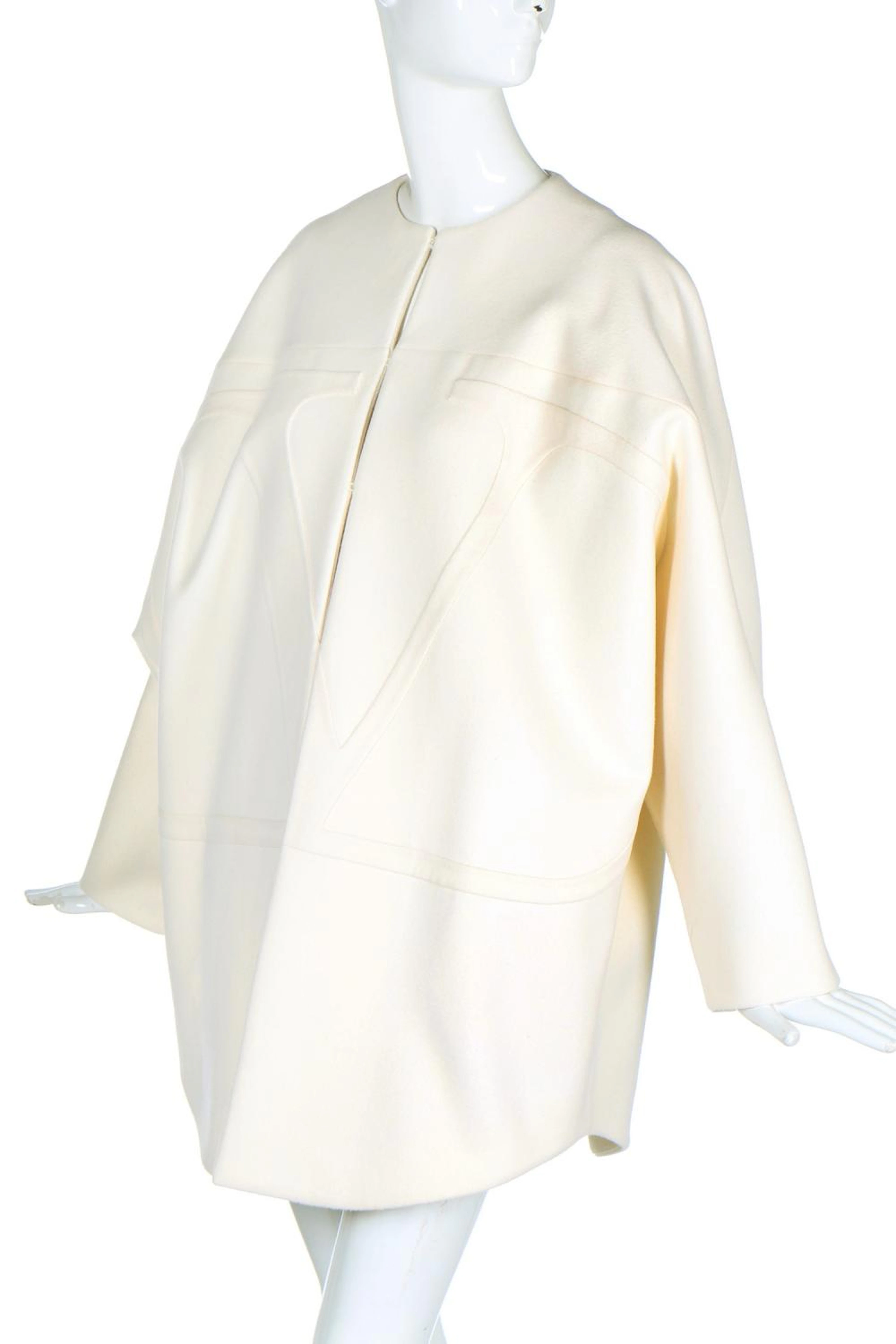A Valentino white wool-cashmere coat, probably Resort 2020,