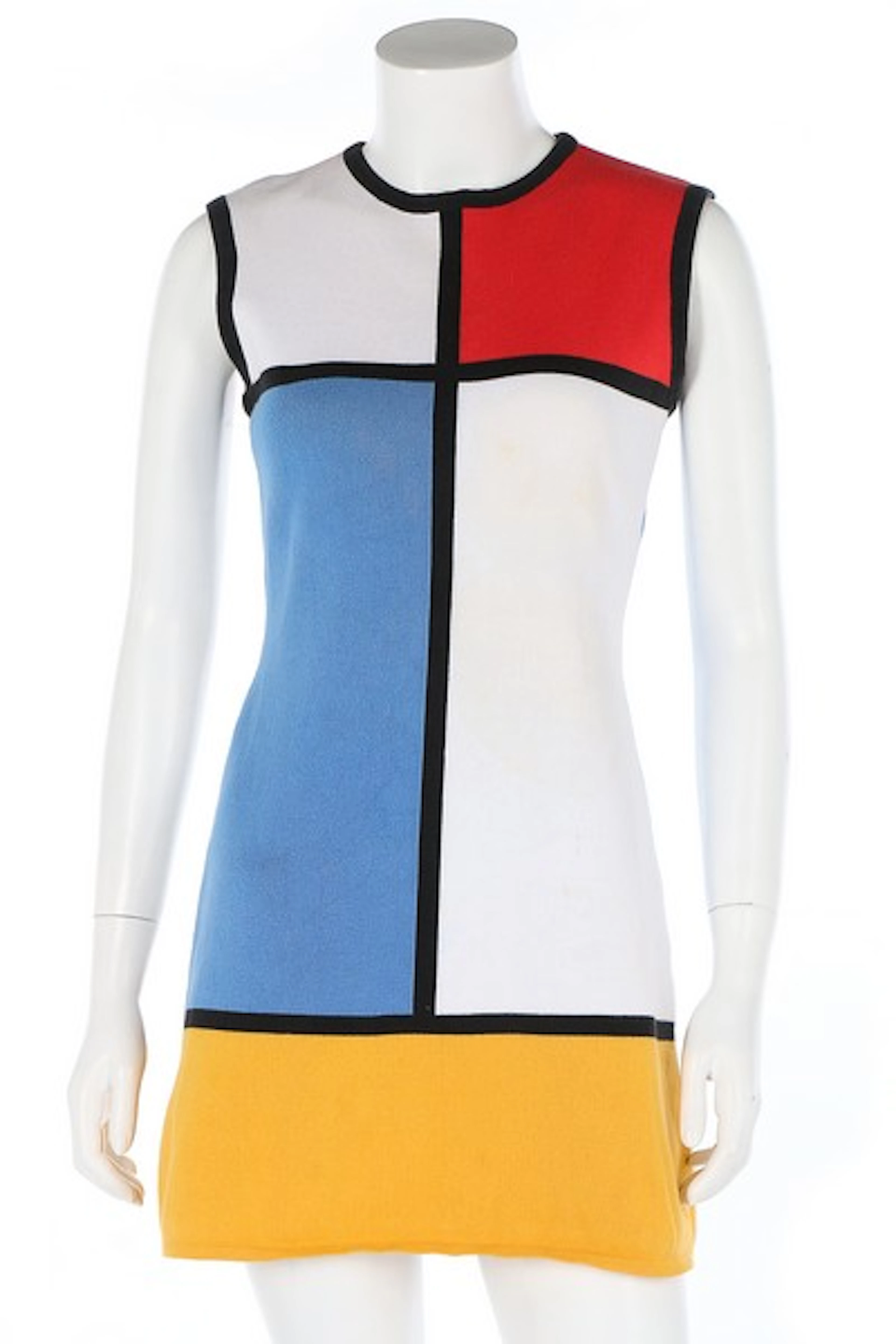 An Yves Saint Laurent Rive Gauche 'Mondrian' knitted cotton mini-dress, cir