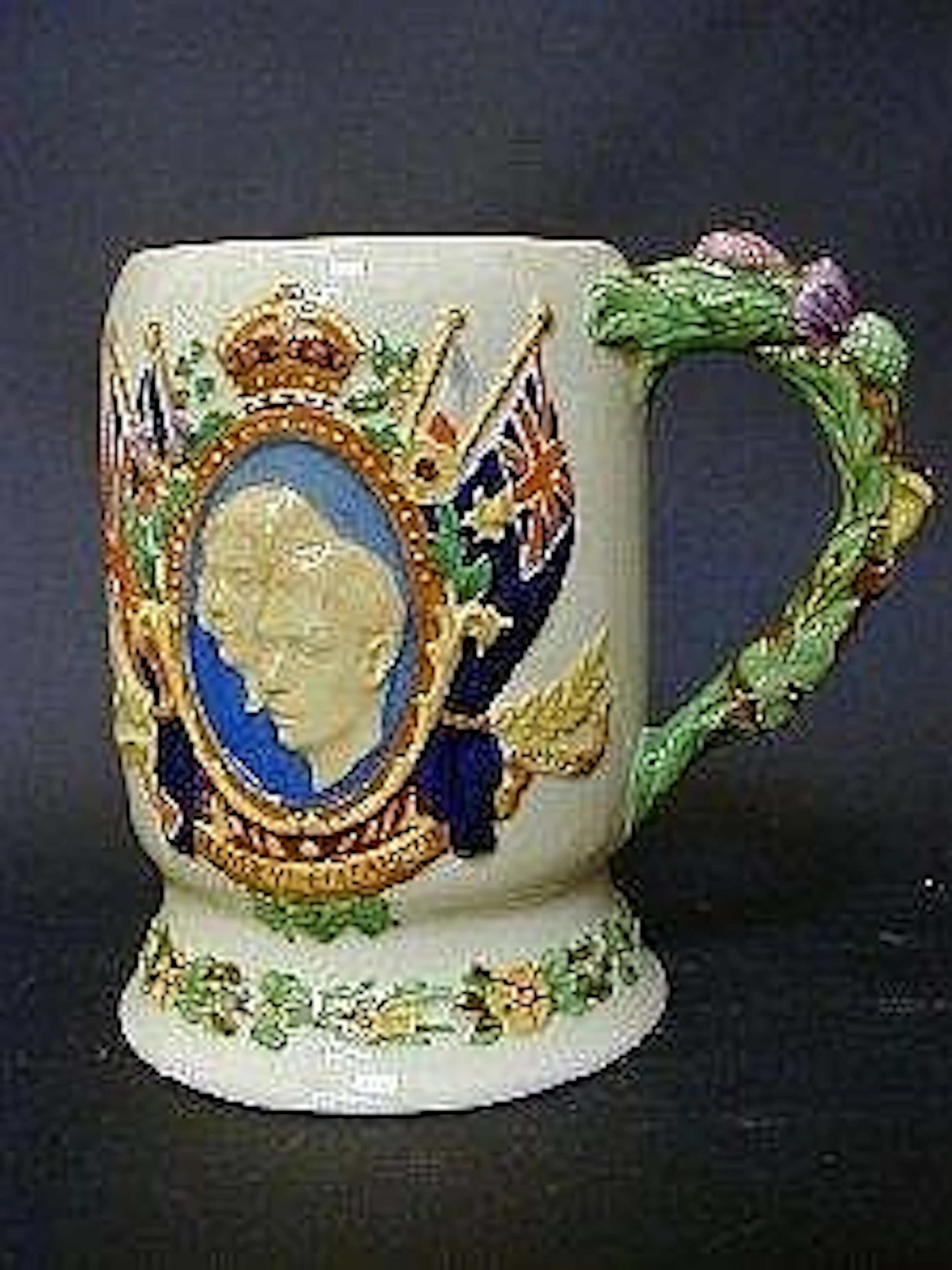 A CROWN DEVON FIELDINGS MUSICAL JUG, 1937 Royal commemorative, height 16cm