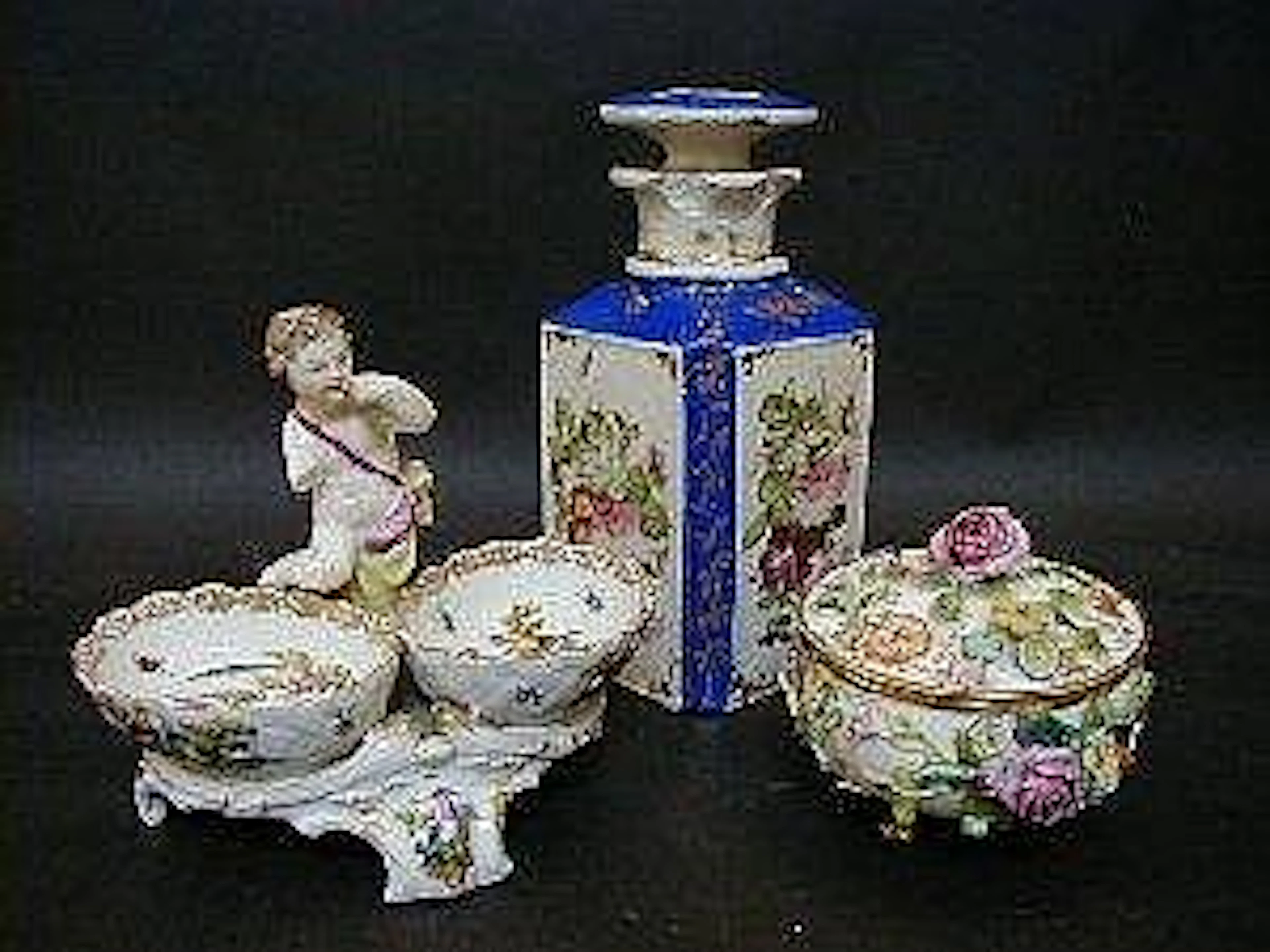 A MEISSEN TWIN SALT