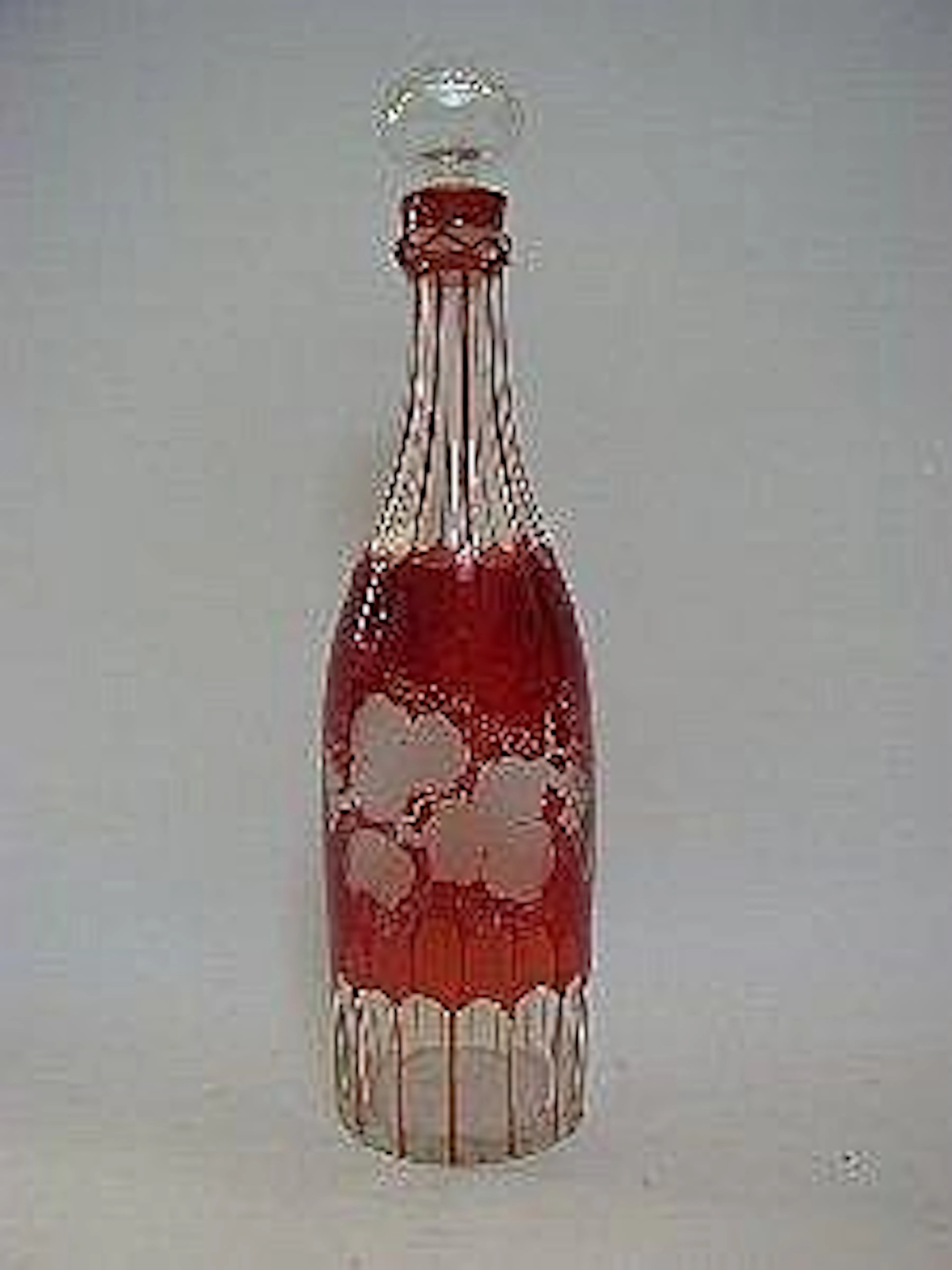 A BOHEMIAN RUBY FLASHED GLASS DECANTER AND STOPPER