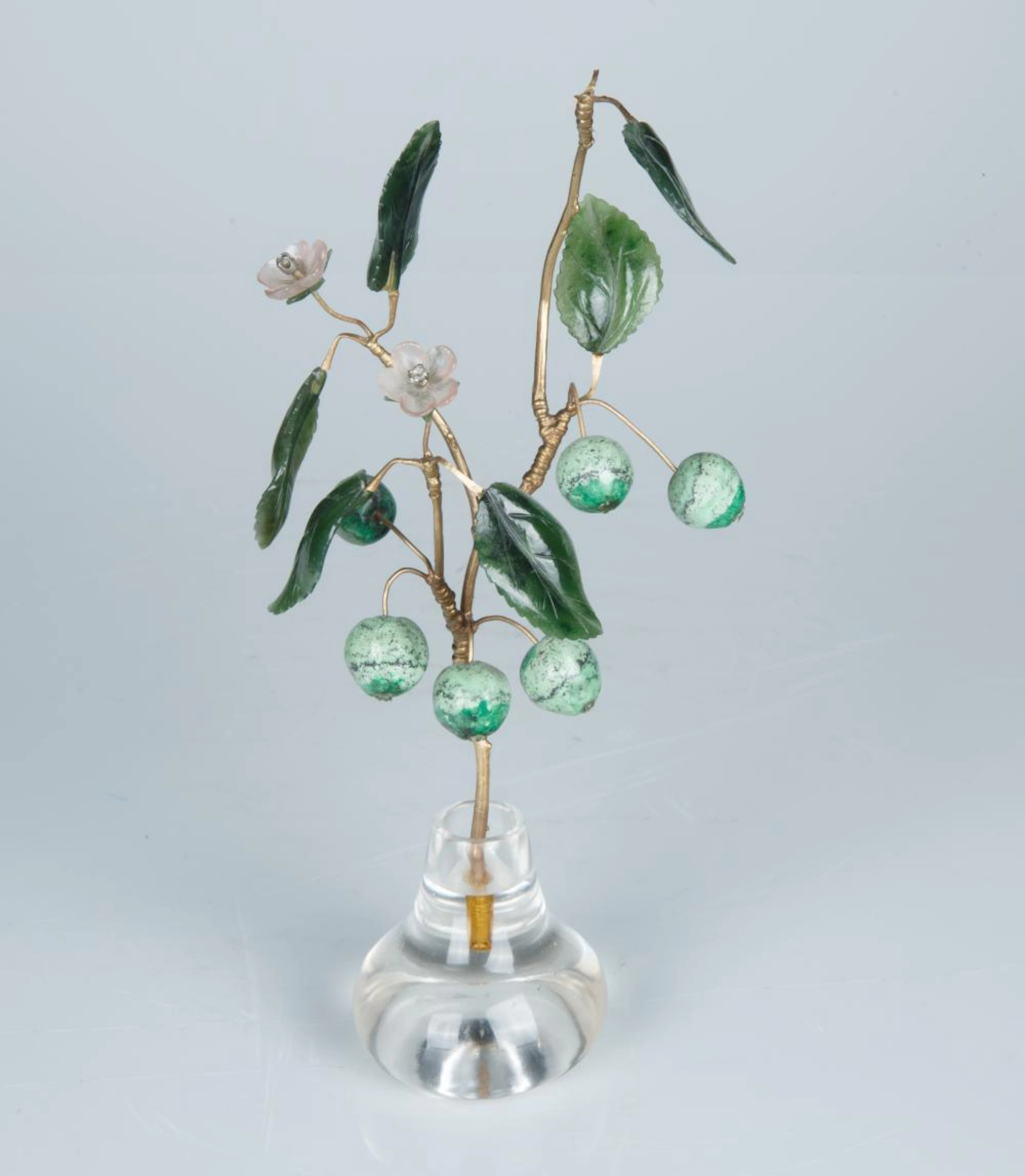 FABERGE-STYLE HARDSTONE CHERRY BLOSSOMS STUDY