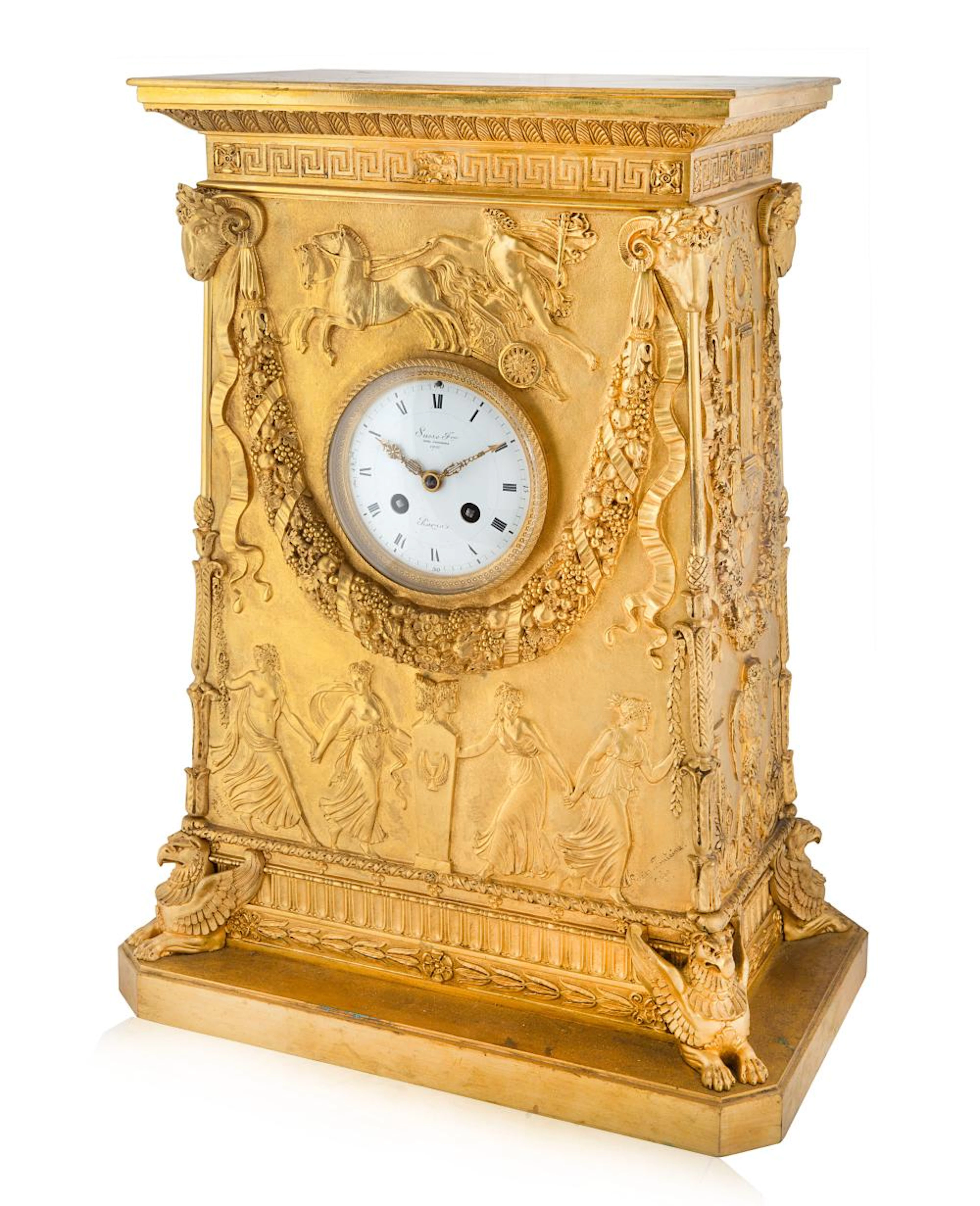 A FRENCH MANTEL CLOCK, MODEL BY C.PERCIER & P.FONTAINE