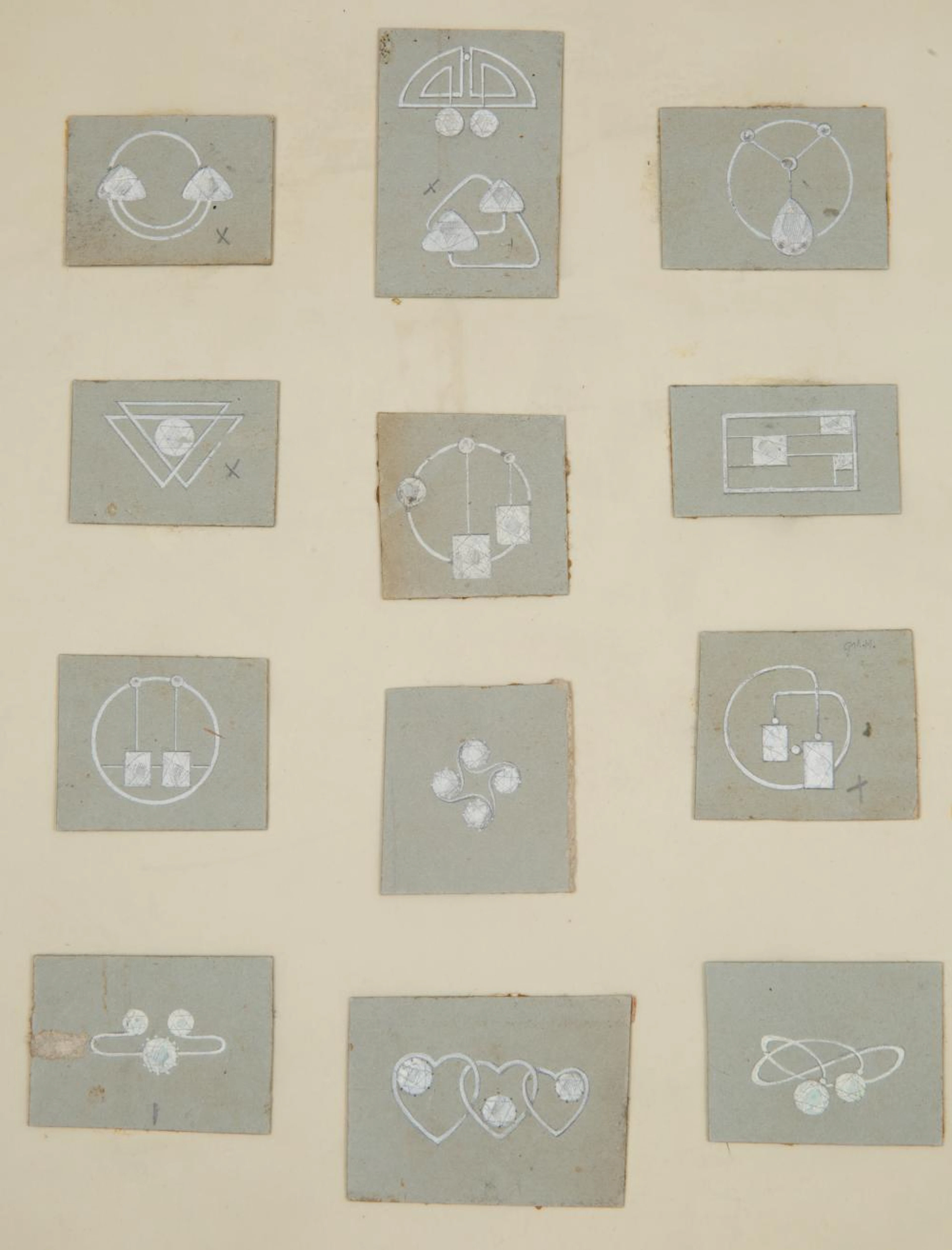 EARLY 20TH CENTURY SHEET OF FABERGE JEWELRY DESIGNS