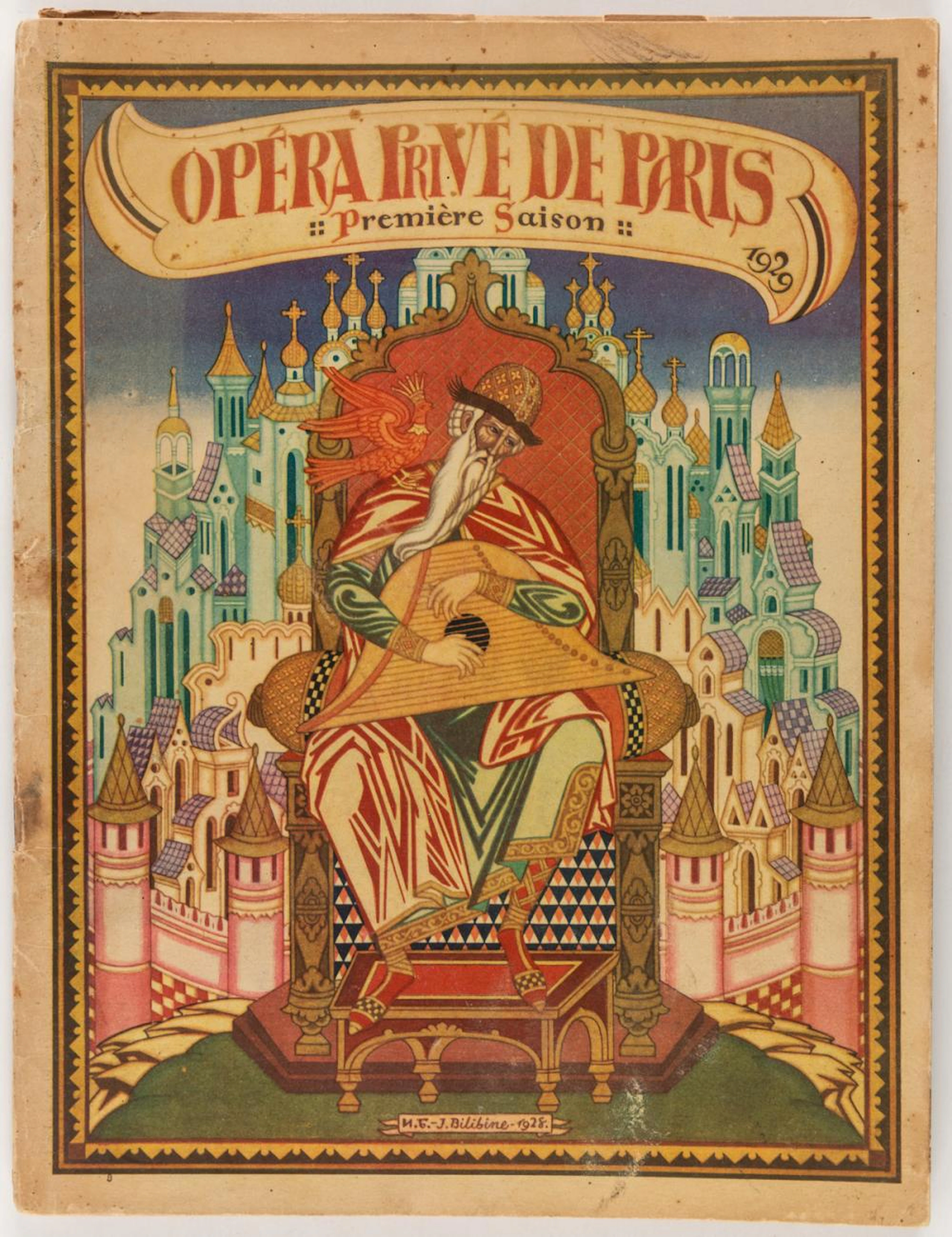 BILIBIN, Opera Prive de Paris. TZAR SALTAN. Premiere Saison, 1929