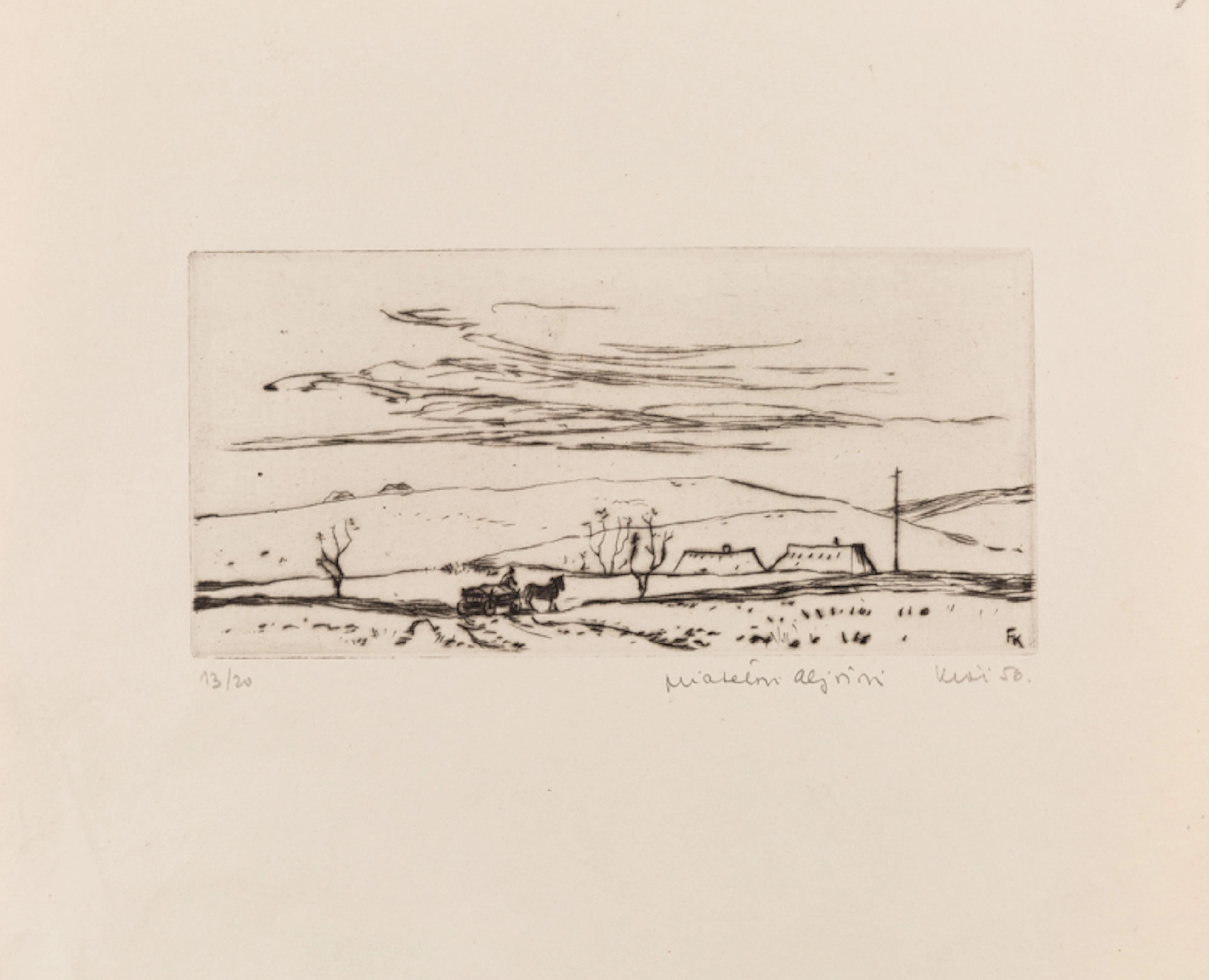 20 CENTURY SCANDINAVIAN? ARTIST, Winter landscape, 1950