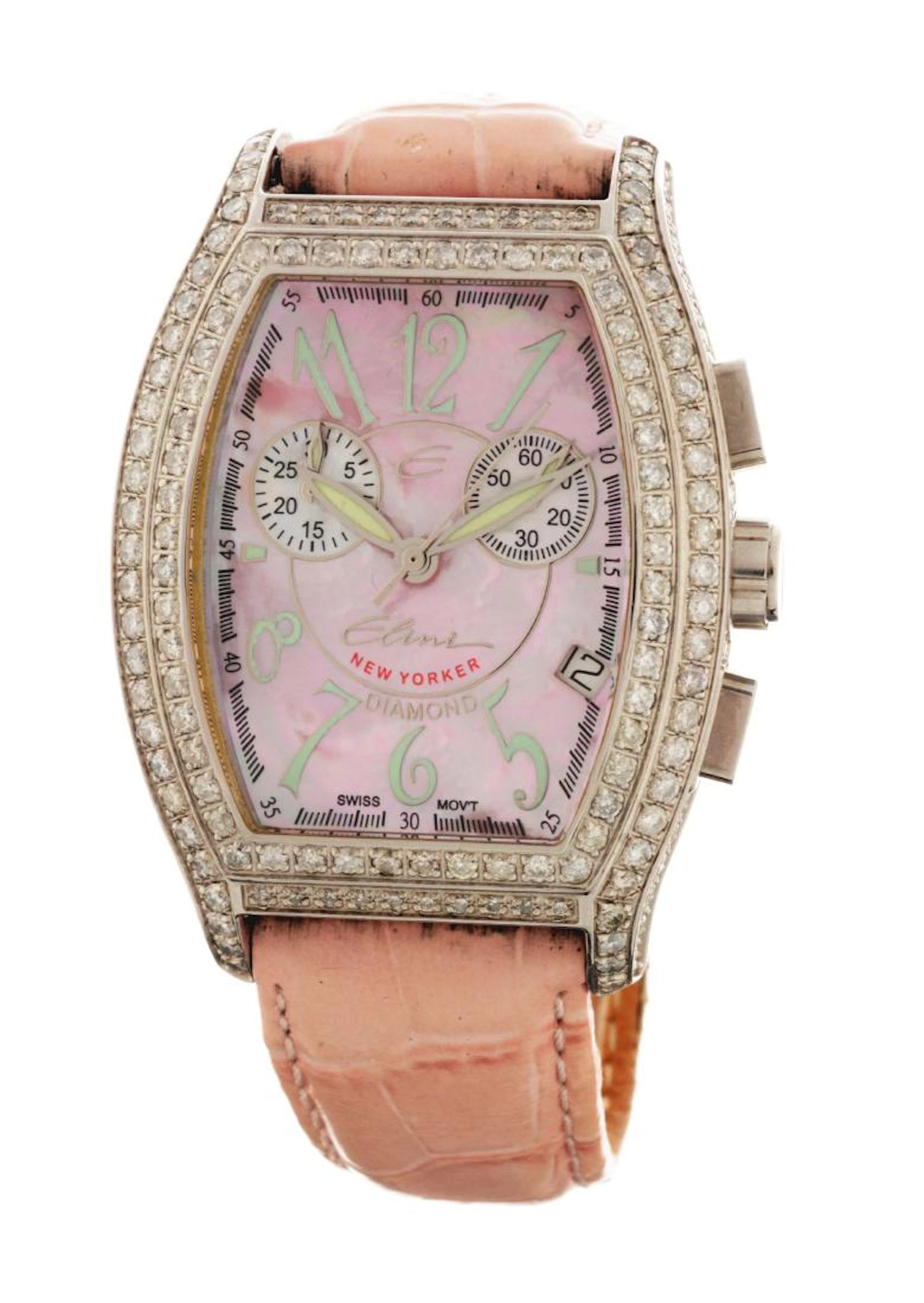 Elini Stainless Steel Diamond Set Chronograph Ladies