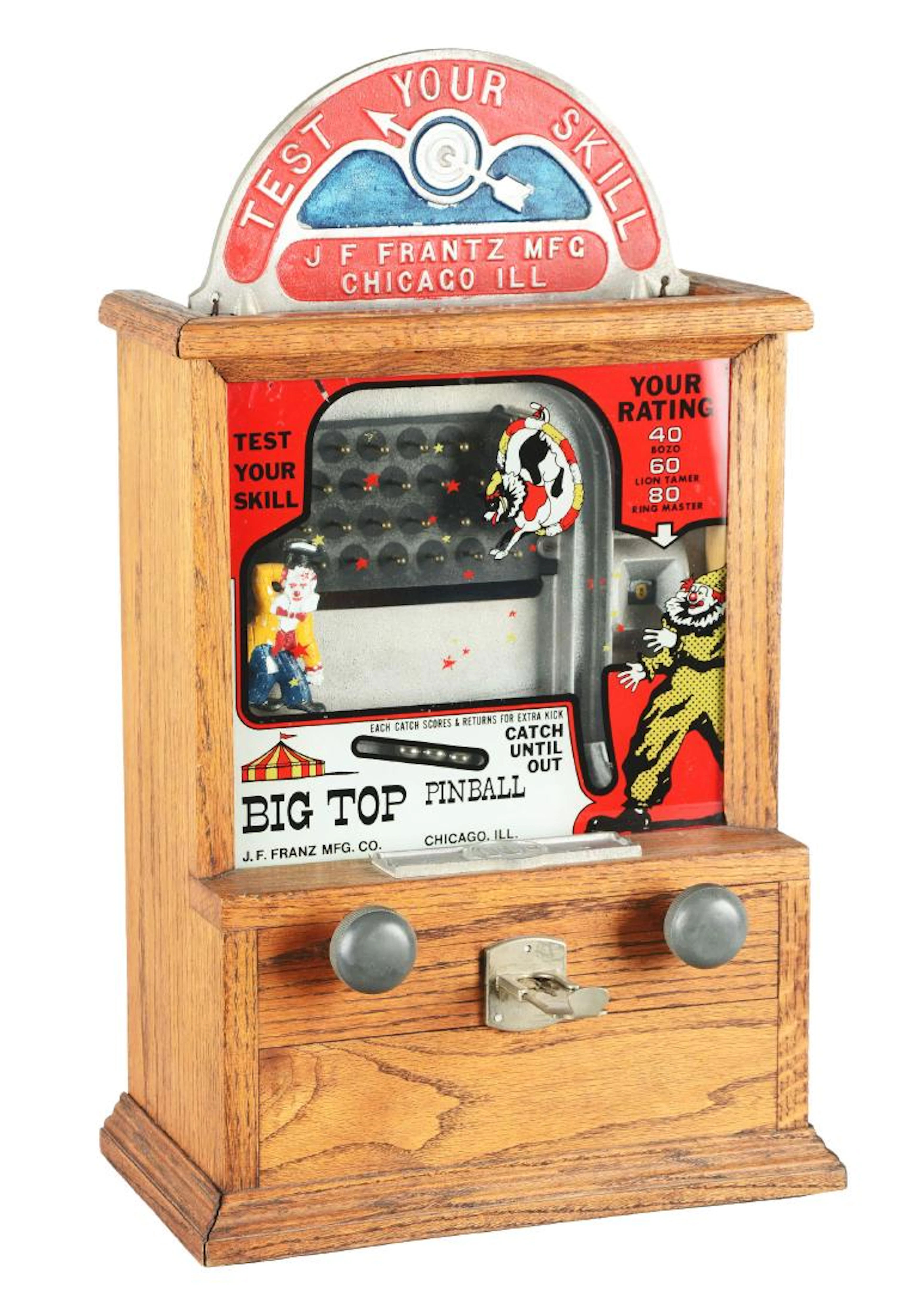 10¢ J.F. Frantz Mfg. Big Top Pinball Kicker And