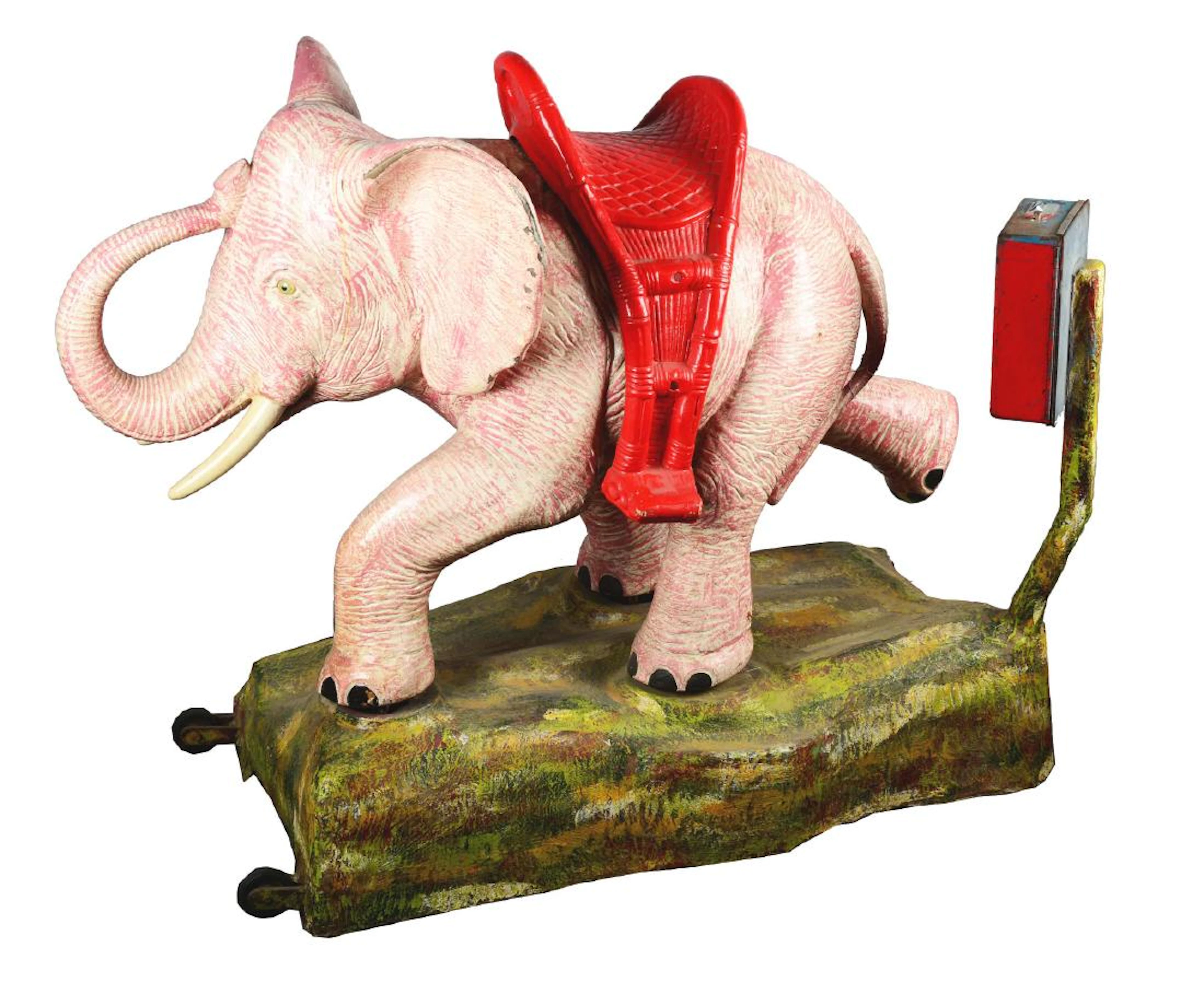 25¢ Pink Elephant Kiddie Ride.