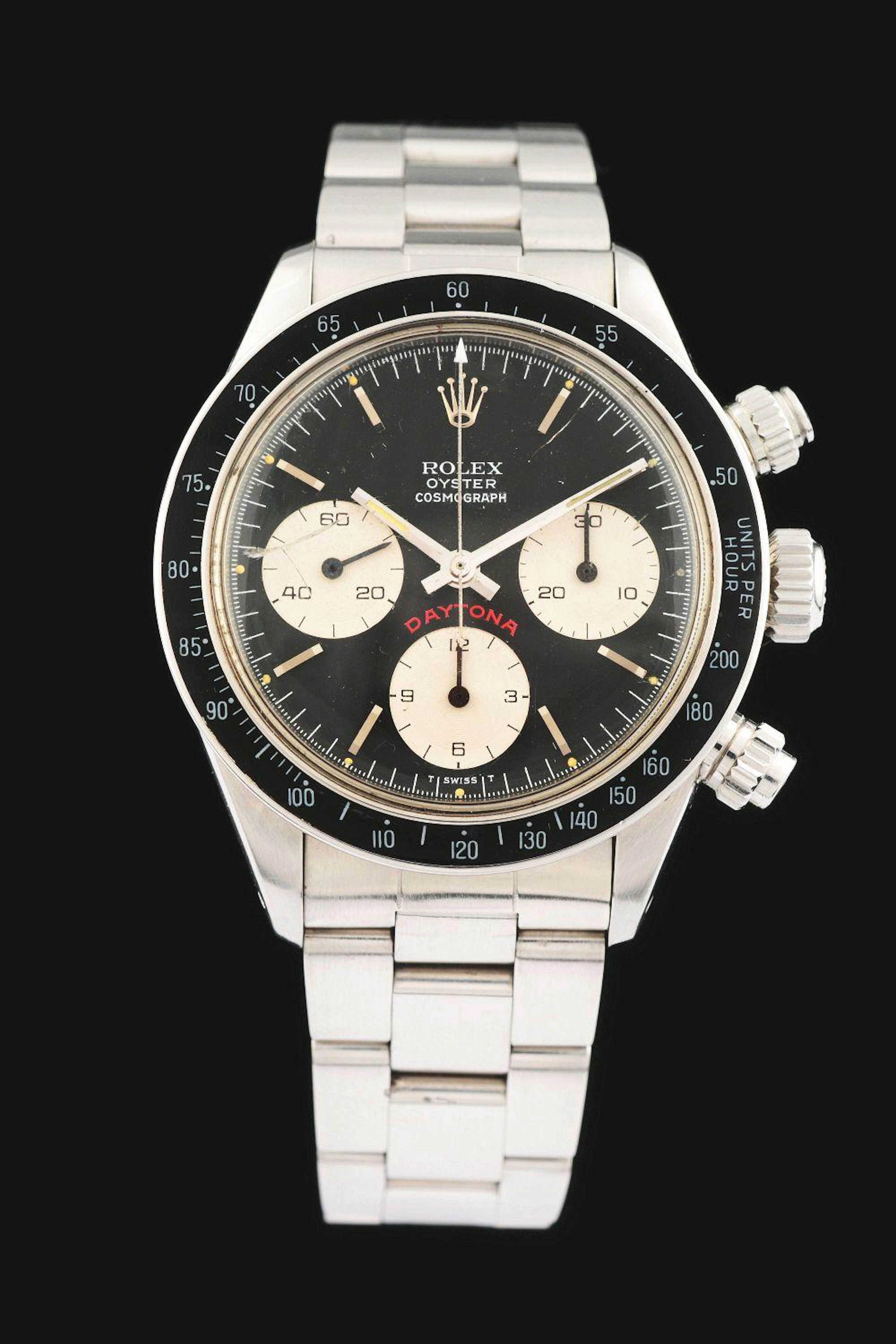 MENS STAINLESS ROLEX OYSTER COSMOGRAPH FLOATING "BIG RED"...