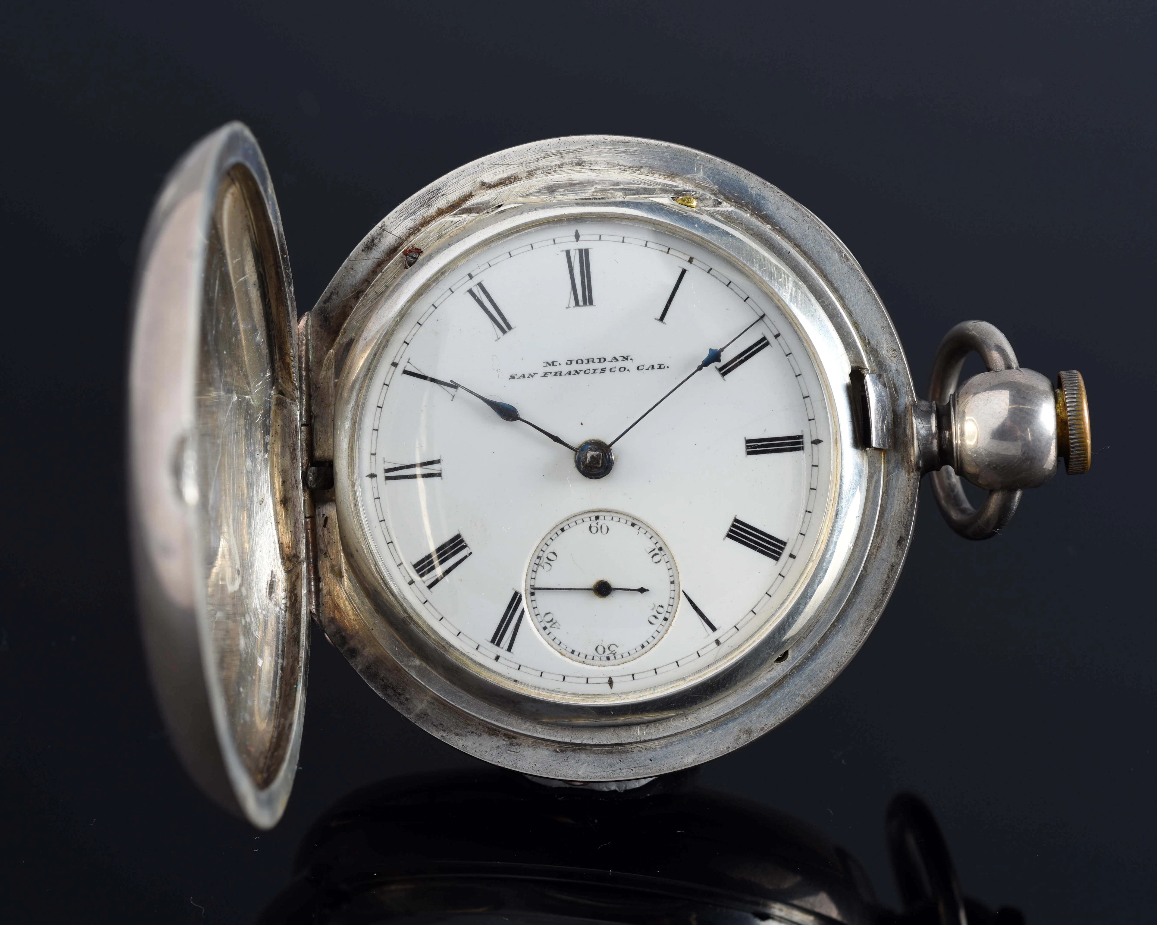 Elgin for M. Jordan San Francisco Coin Silver O/F Pocket Watch.