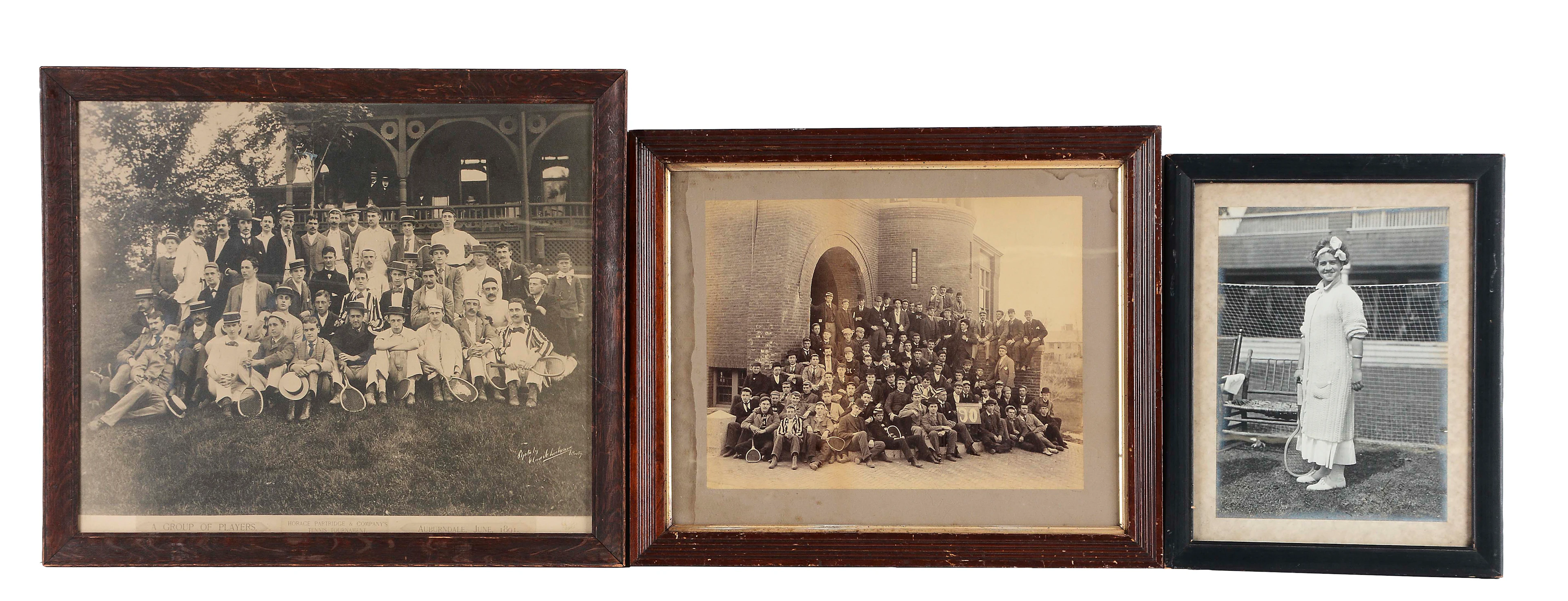 Lot Of 7: Early Framed Tennis Themed Photographs & Prints.