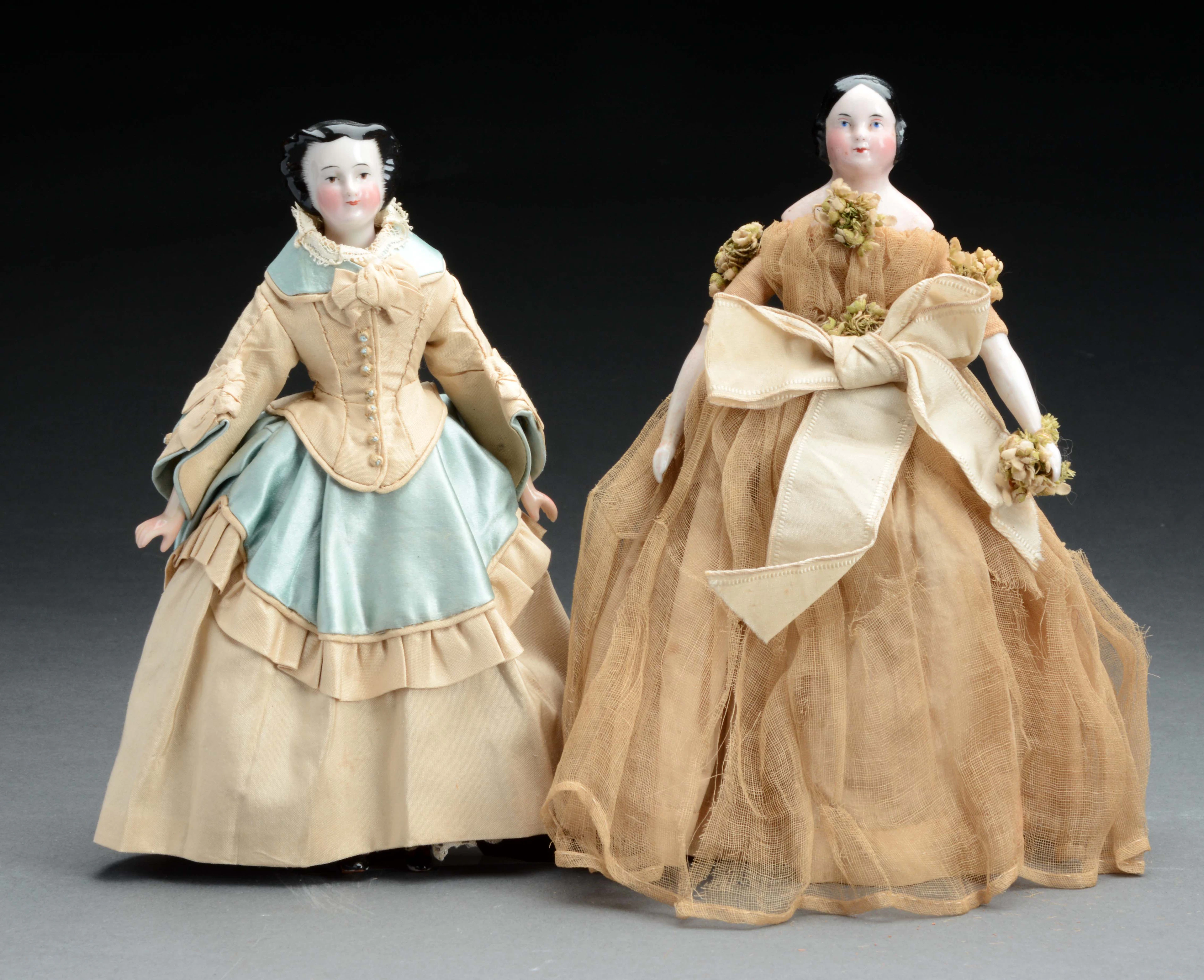 Lot Of 2: Pink Luster China Dolls.