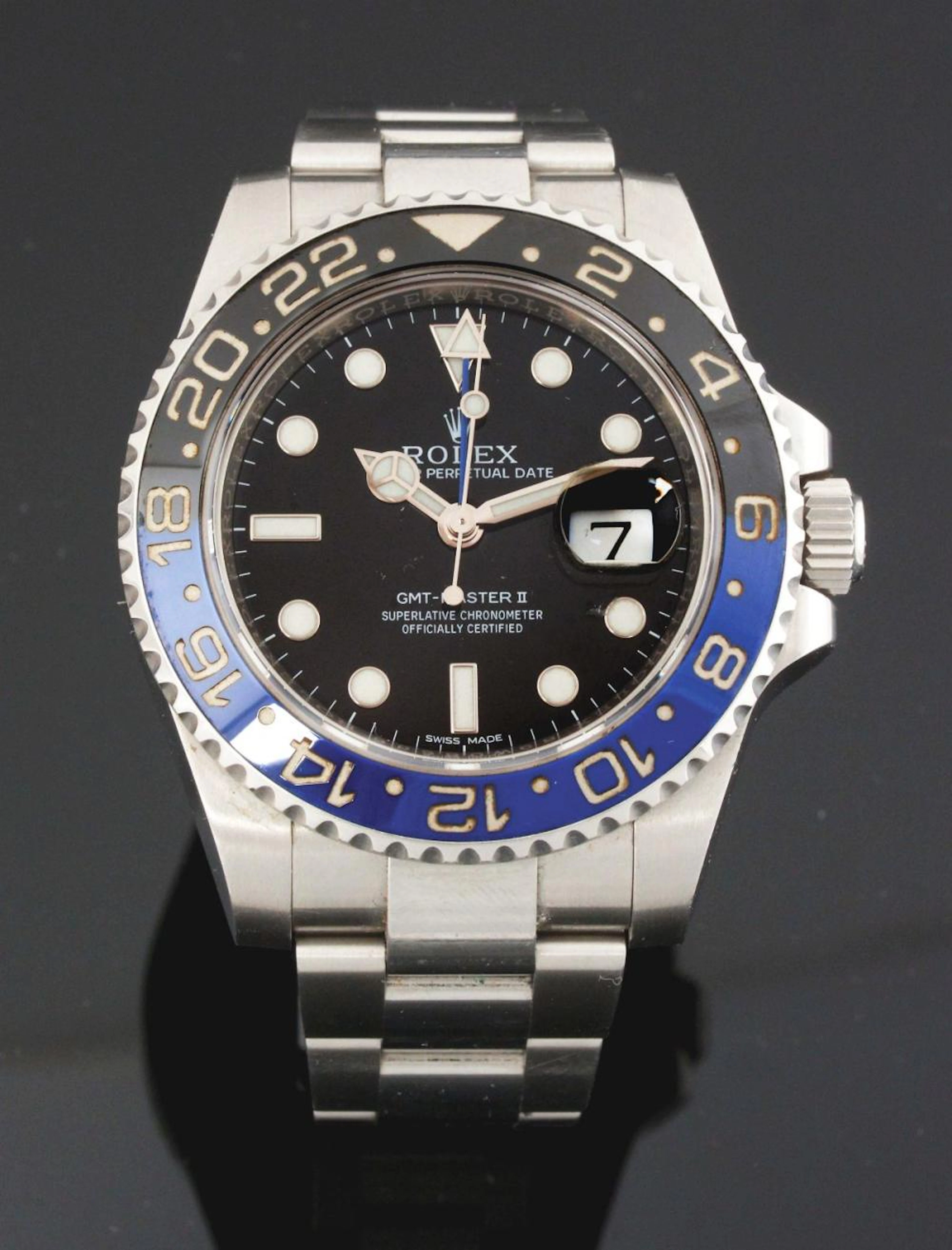 MEN'S ROLEX 116710 GMT-MASTER II BATMAN WITH CARD.
