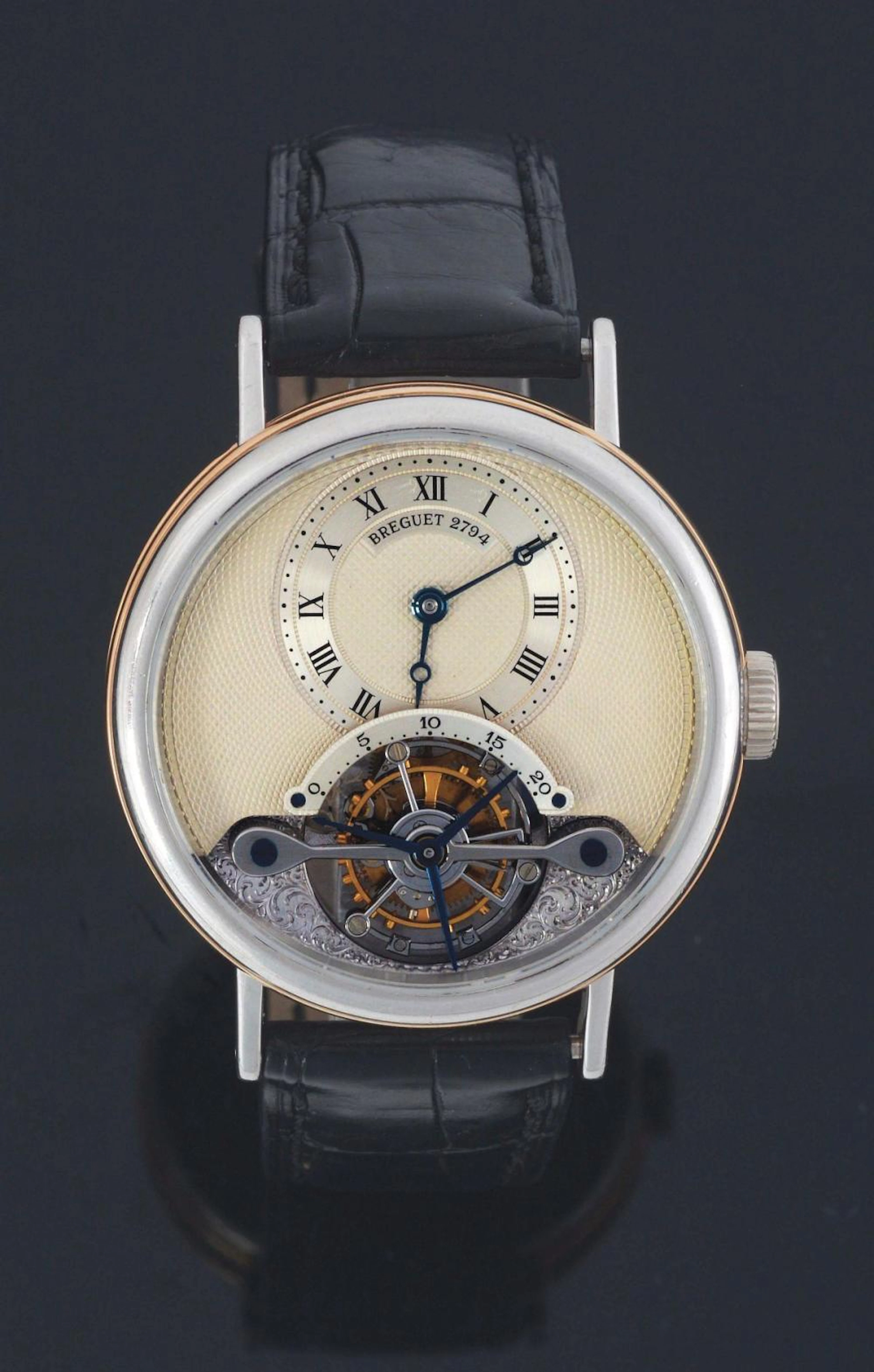 MEN'S BREGUET TOURBILLON MESSIDOR PLATINUM WRIST WATCH.