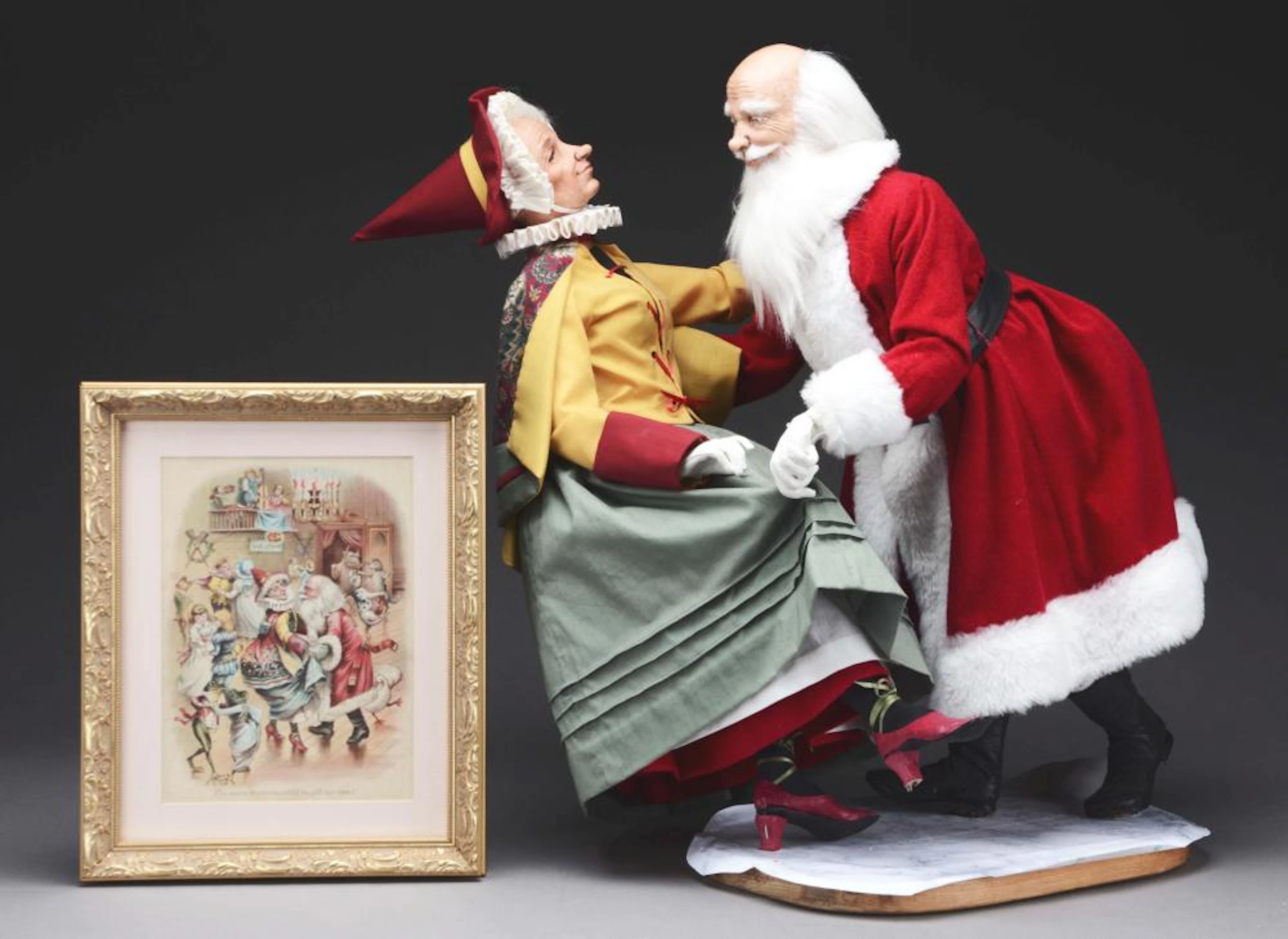 Santa Claus Waltzing with Mother Goose By Artist Edyth...